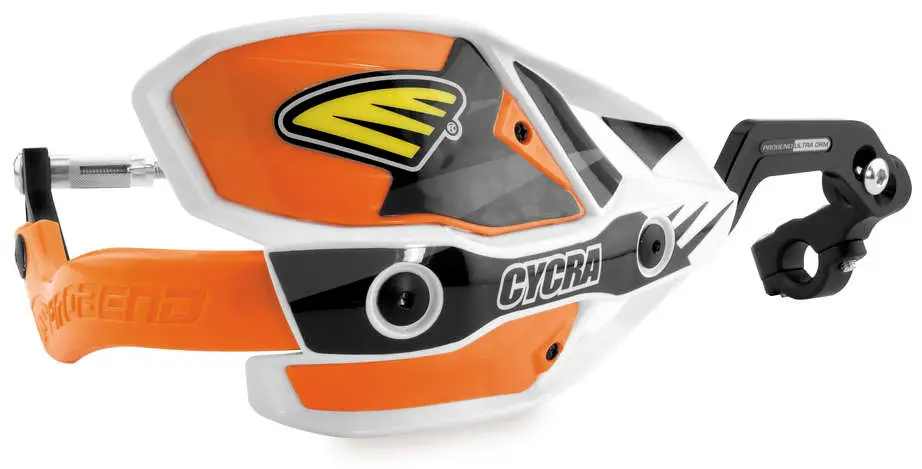 Cycra Probend Ultra CRM Orange & White Hand Guards - 1 1/8th" Clamp