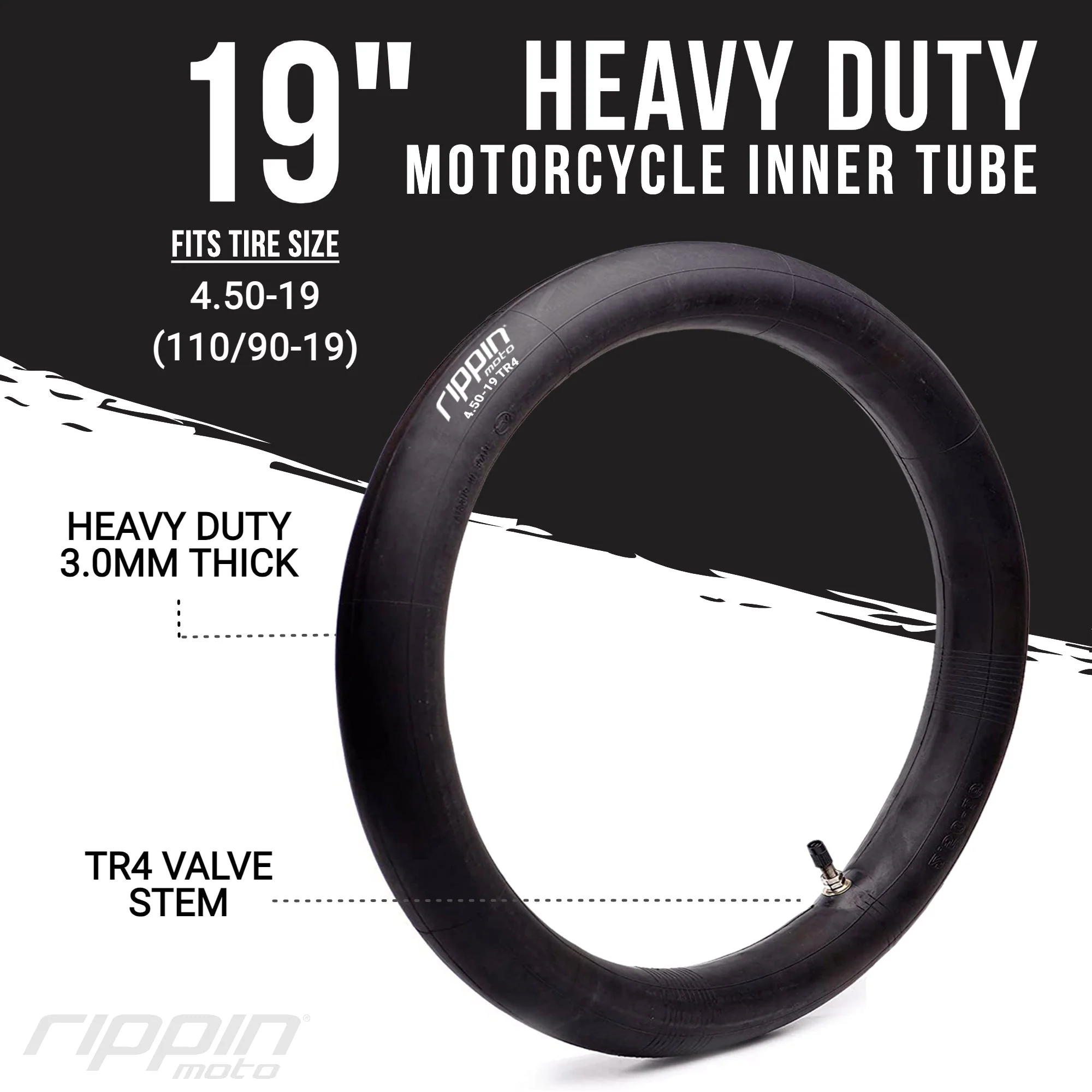 110/90-19 (4.50 x 19) Heavy Duty 19" Motorcycle Inner Tube 3mm Thick - Image 2