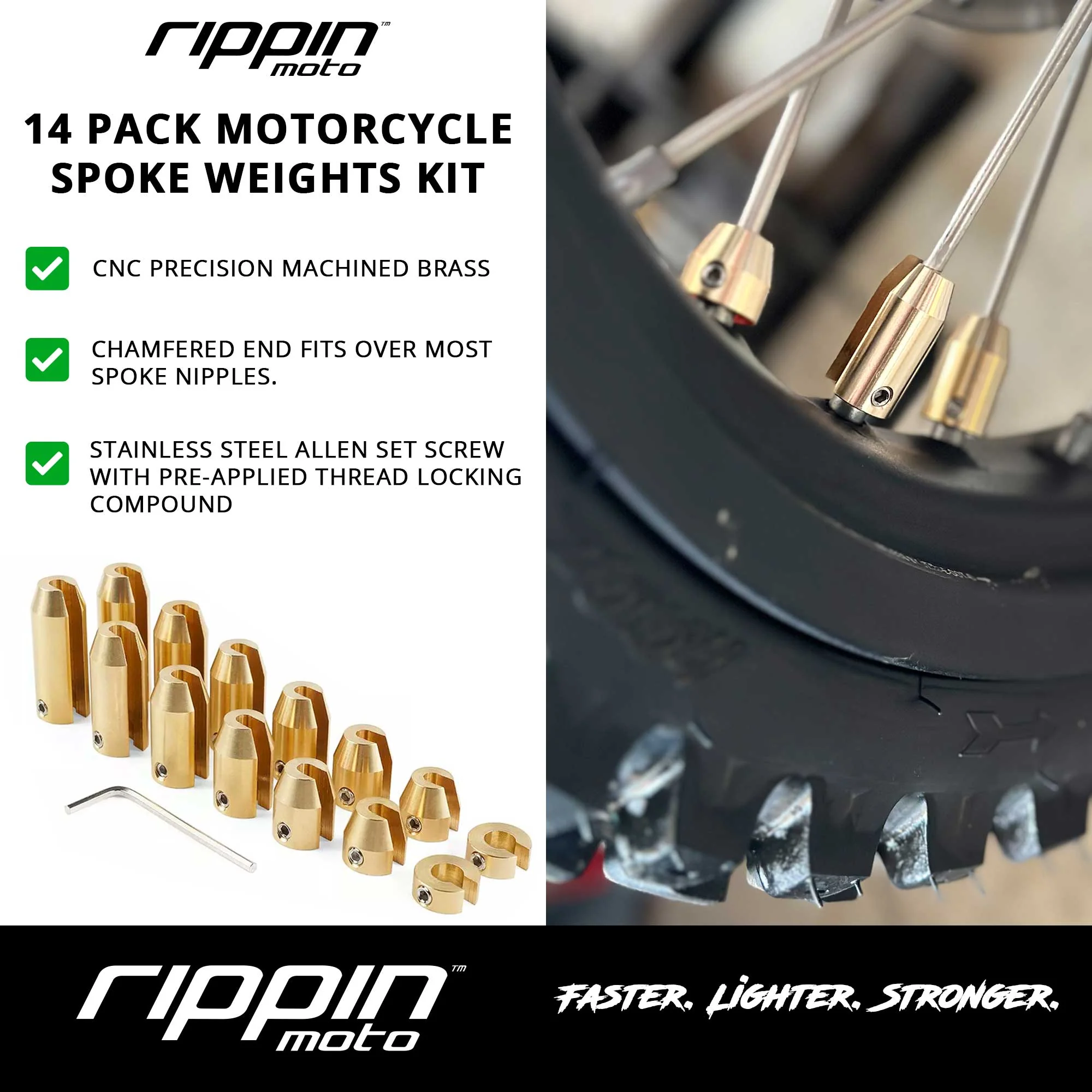 Wheel Weights for Spokes - 14 Pack Spoke Wheel Weights to Balance Wheels - Universal Fit - Image 2