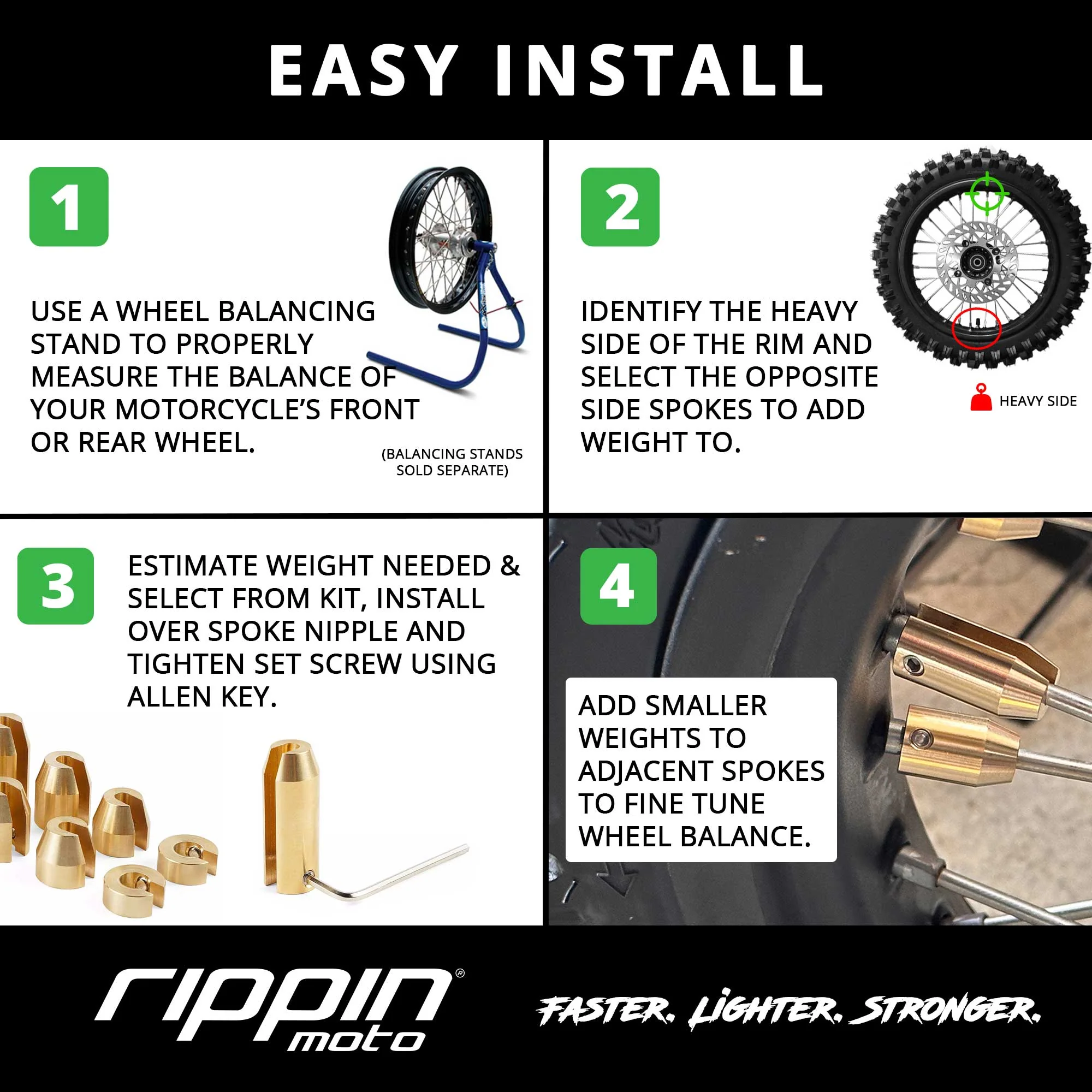 Wheel Weights for Spokes - 14 Pack Spoke Wheel Weights to Balance Wheels - Universal Fit - Image 5