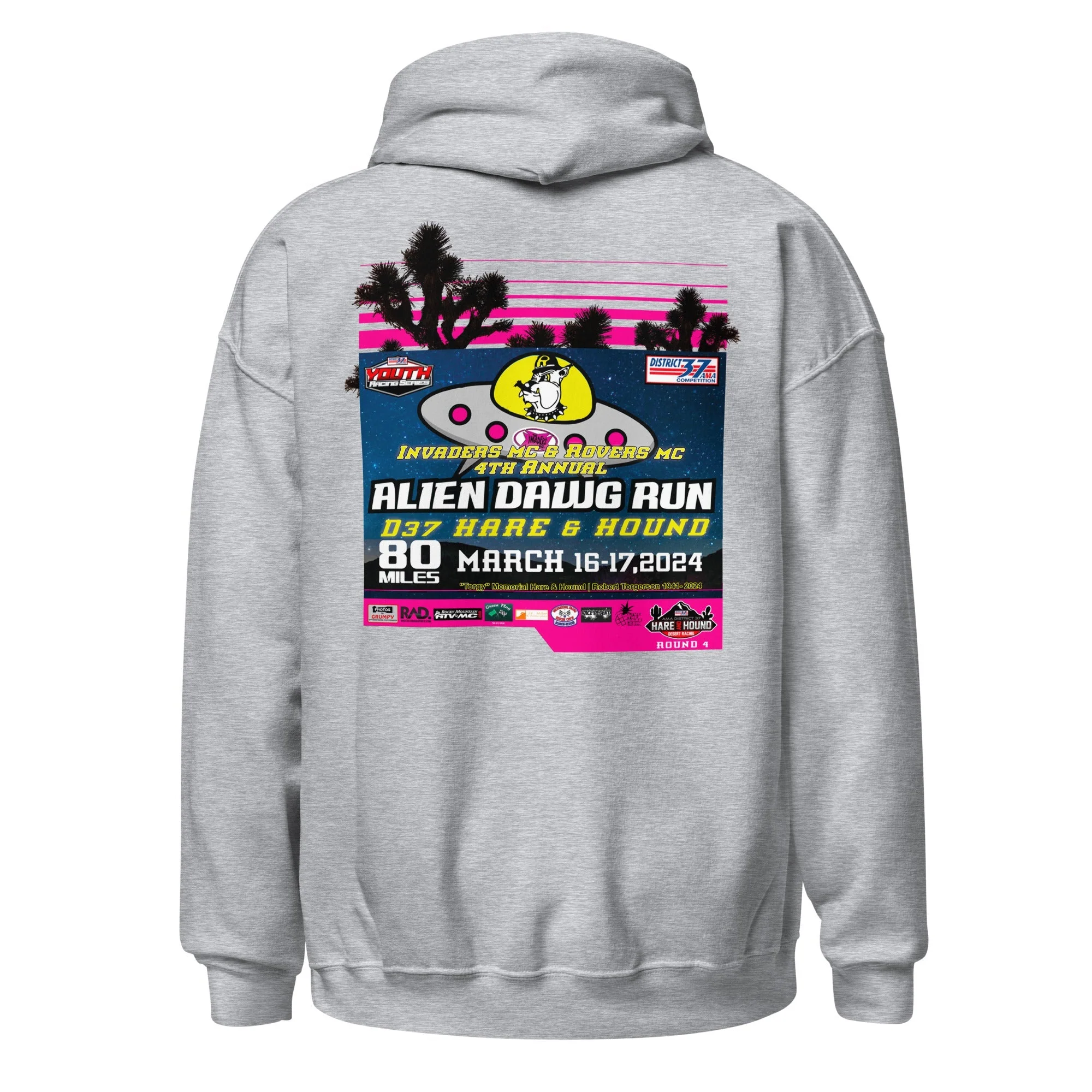 2024 Alien Dawg Run - Rovers MC & Invaders MC Hare & Hound Event Hoodie - Image 6