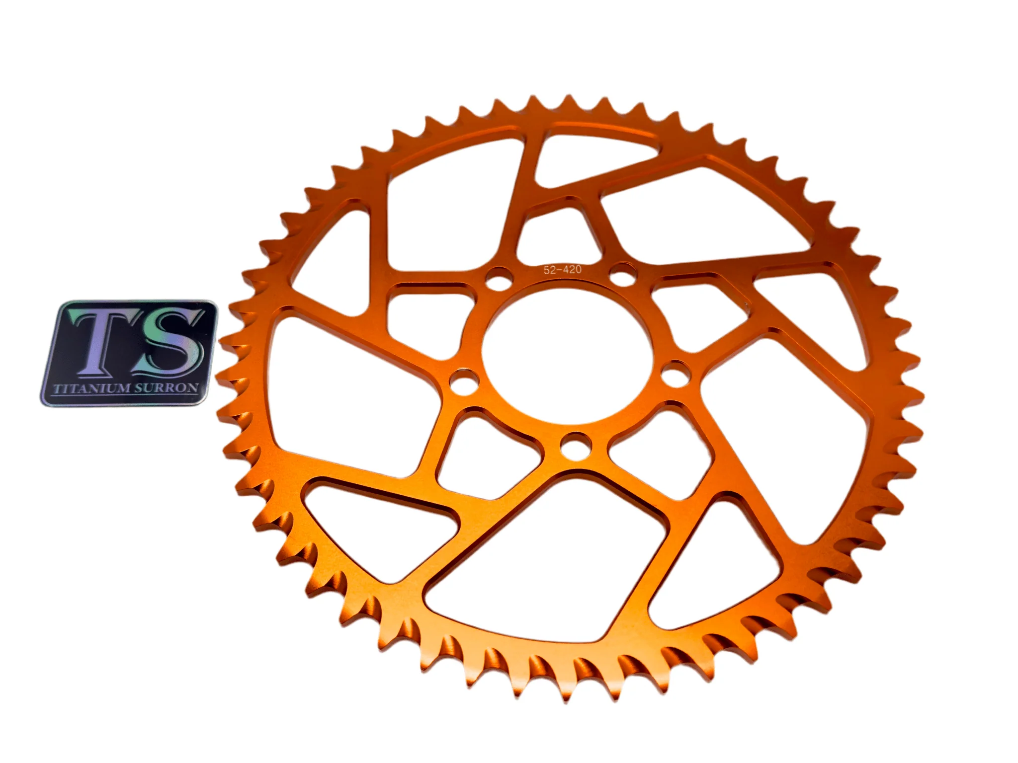 52 Tooth Hardened Aluminum 420 Sprocket for E-moto - Image 3
