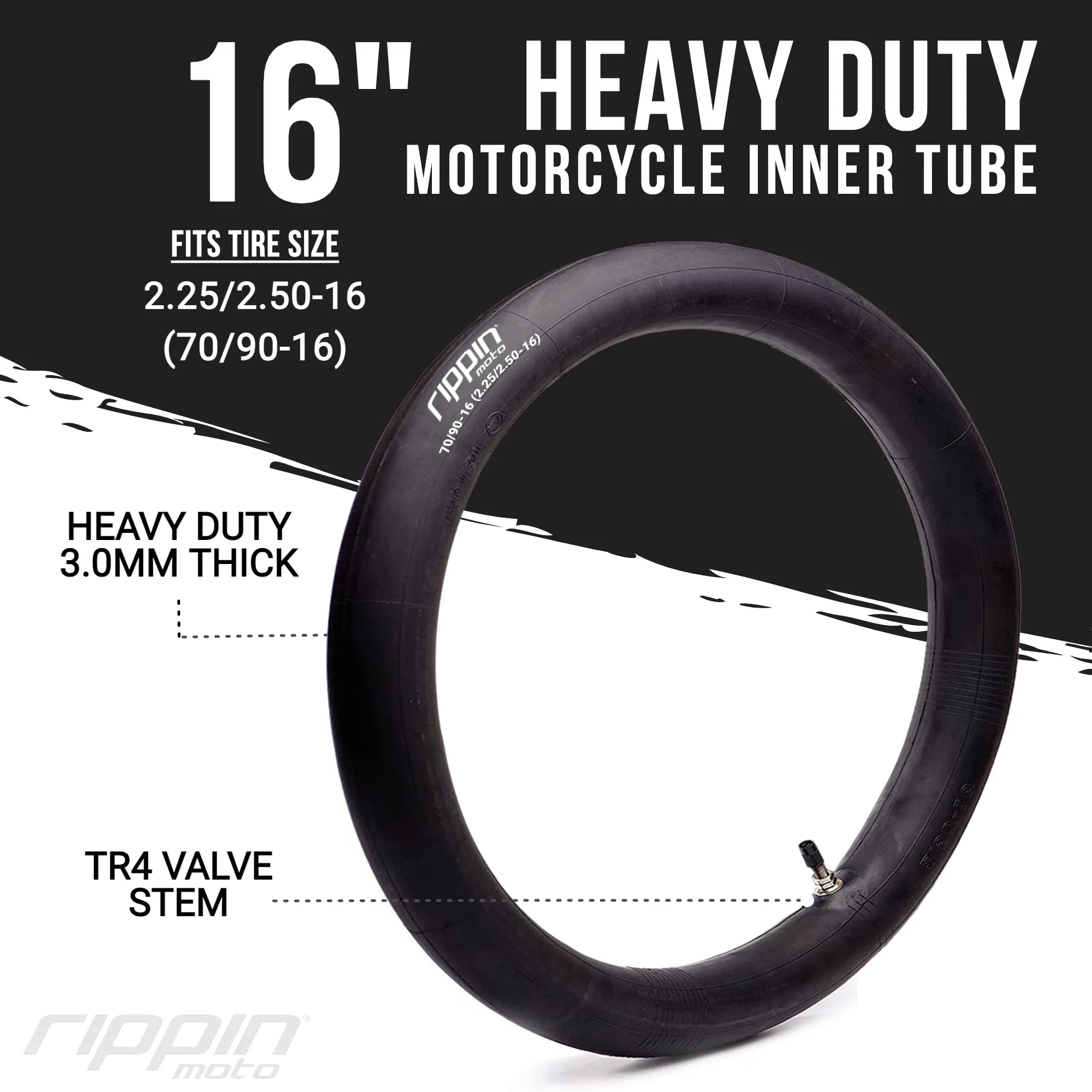 70/90-16 (2.25/2.5-16) Heavy Duty 16" Inner Tube 3mm Thick - Image 2