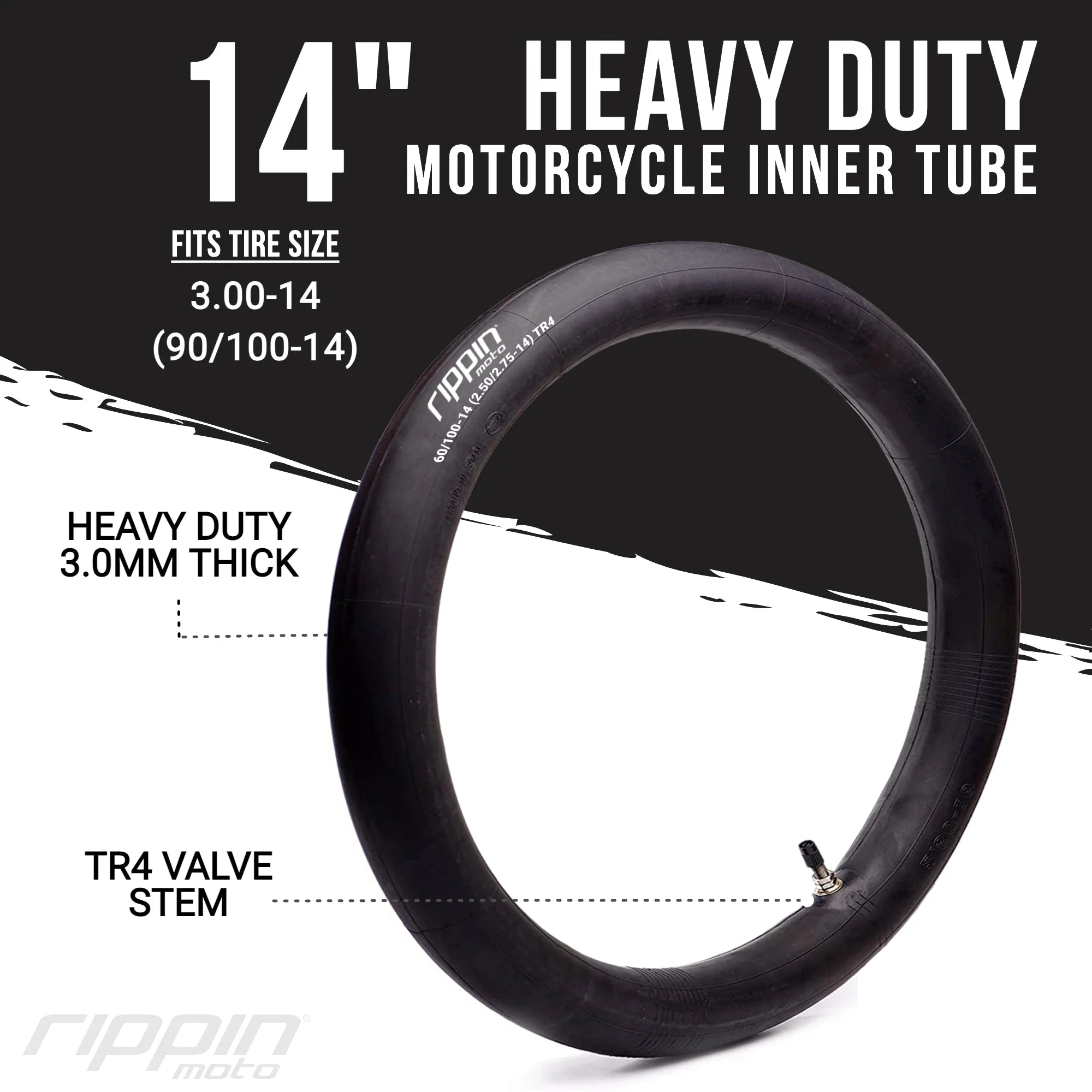 90/100-14 (3.0-14) Heavy Duty 14" Inner Tube 3mm Thick - Image 2