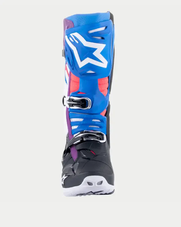 Alpinestars Tech 10 Supervented Black/Enamel Blue/Purple/White Boots - Image 3