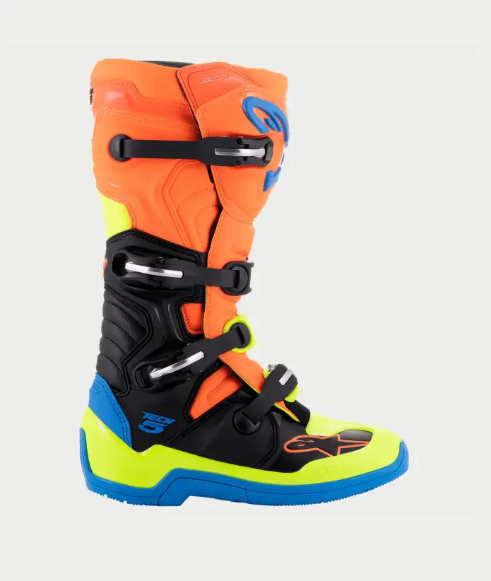 Alpinestars Tech 5 Blue/Orange Fluo/Yellow Fluo Boots - Image 2