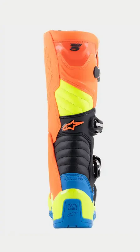 Alpinestars Tech 5 Blue/Orange Fluo/Yellow Fluo Boots - Image 5