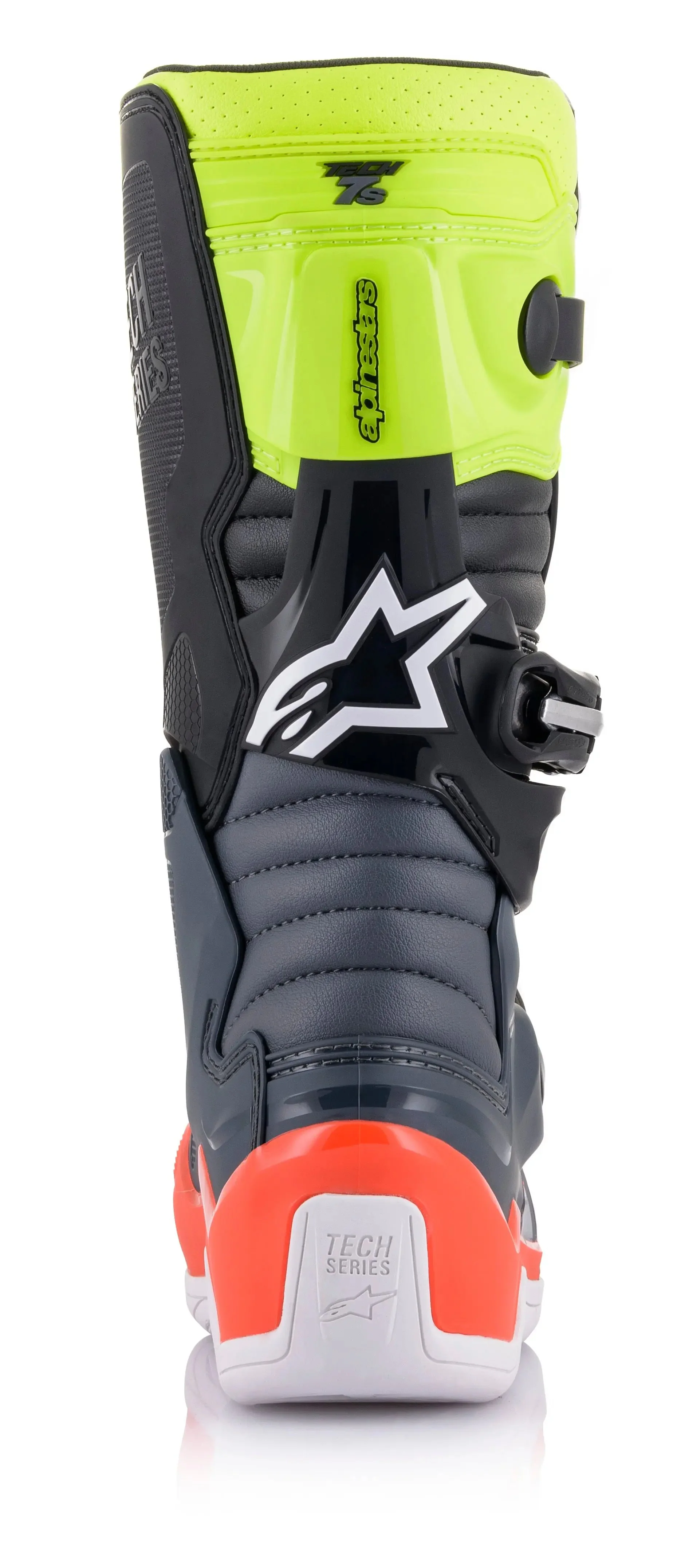 Alpinestars Youth Tech 7s Dark Grey/ Red Fluo/Yellow Fluo Boots - Image 5