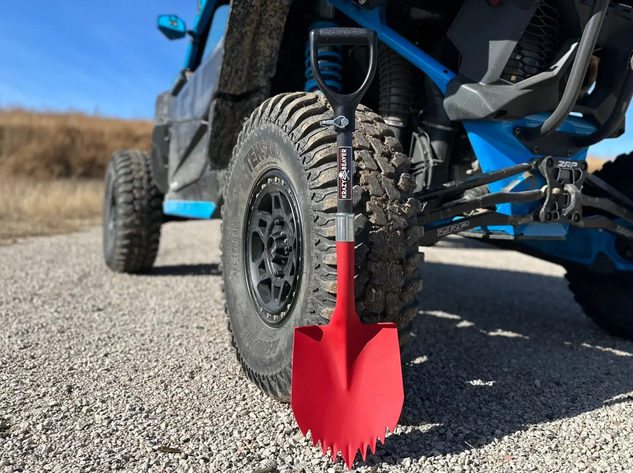 ATV / UTV Krazy Beaver Shorty Shovel (Textured Red Head / Black Handle) - Image 3