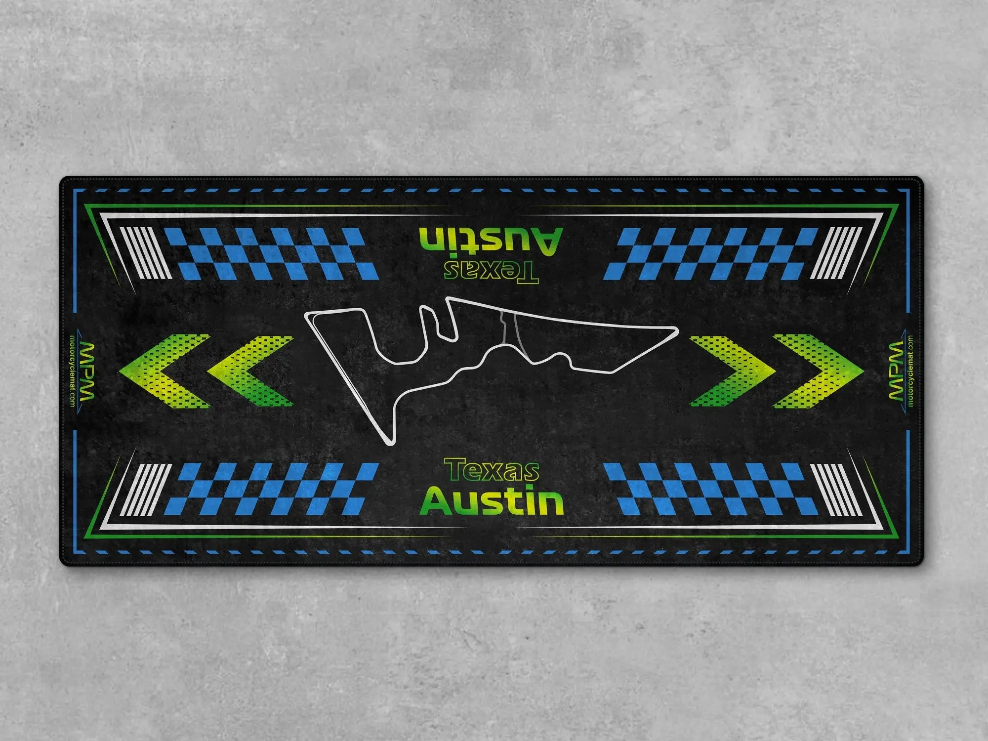 Austin-Texas Track Design Motorcycle Mat - U150 - Image 2