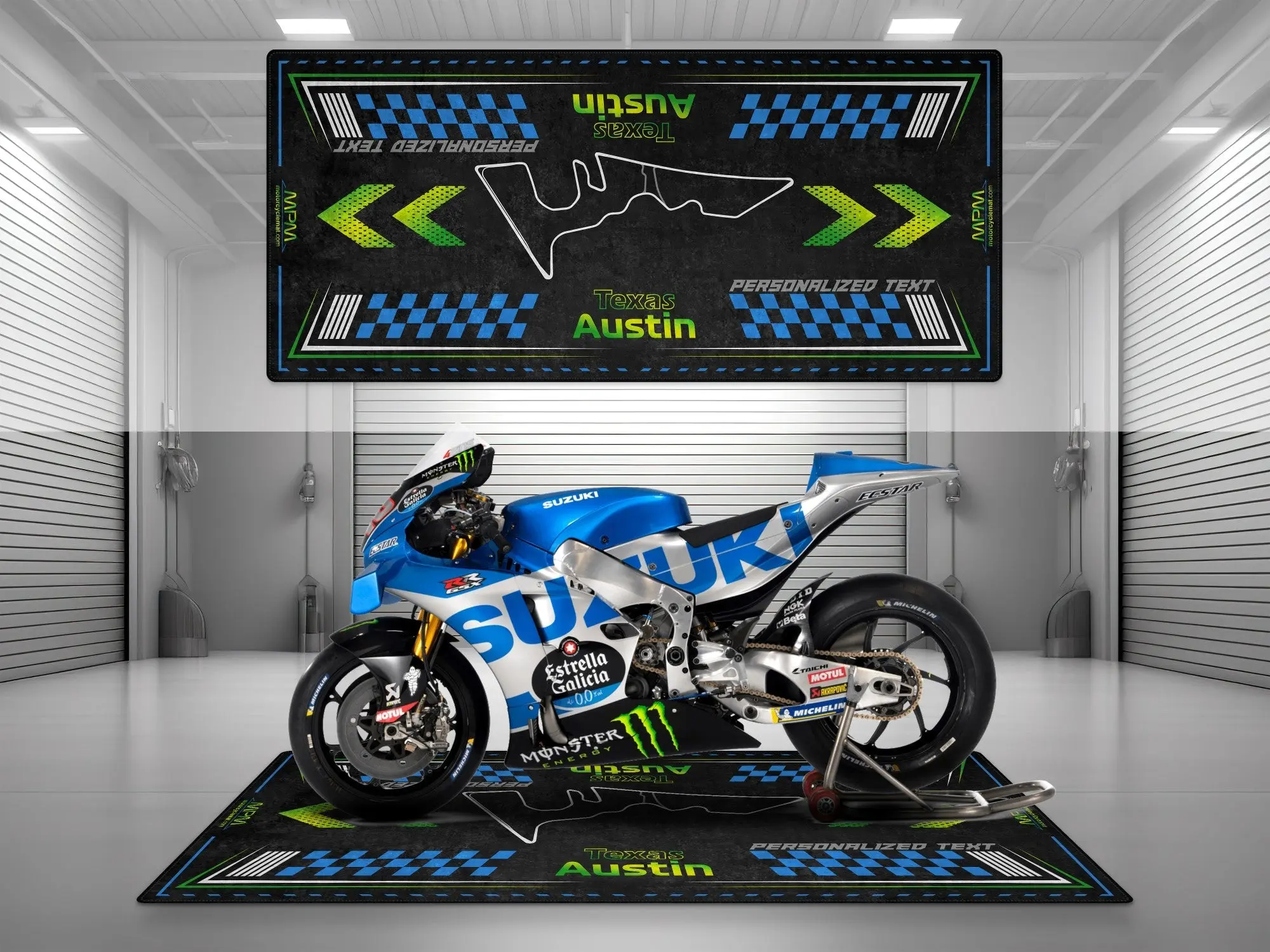 Austin-Texas Track Design Motorcycle Mat - U150 - Image 3