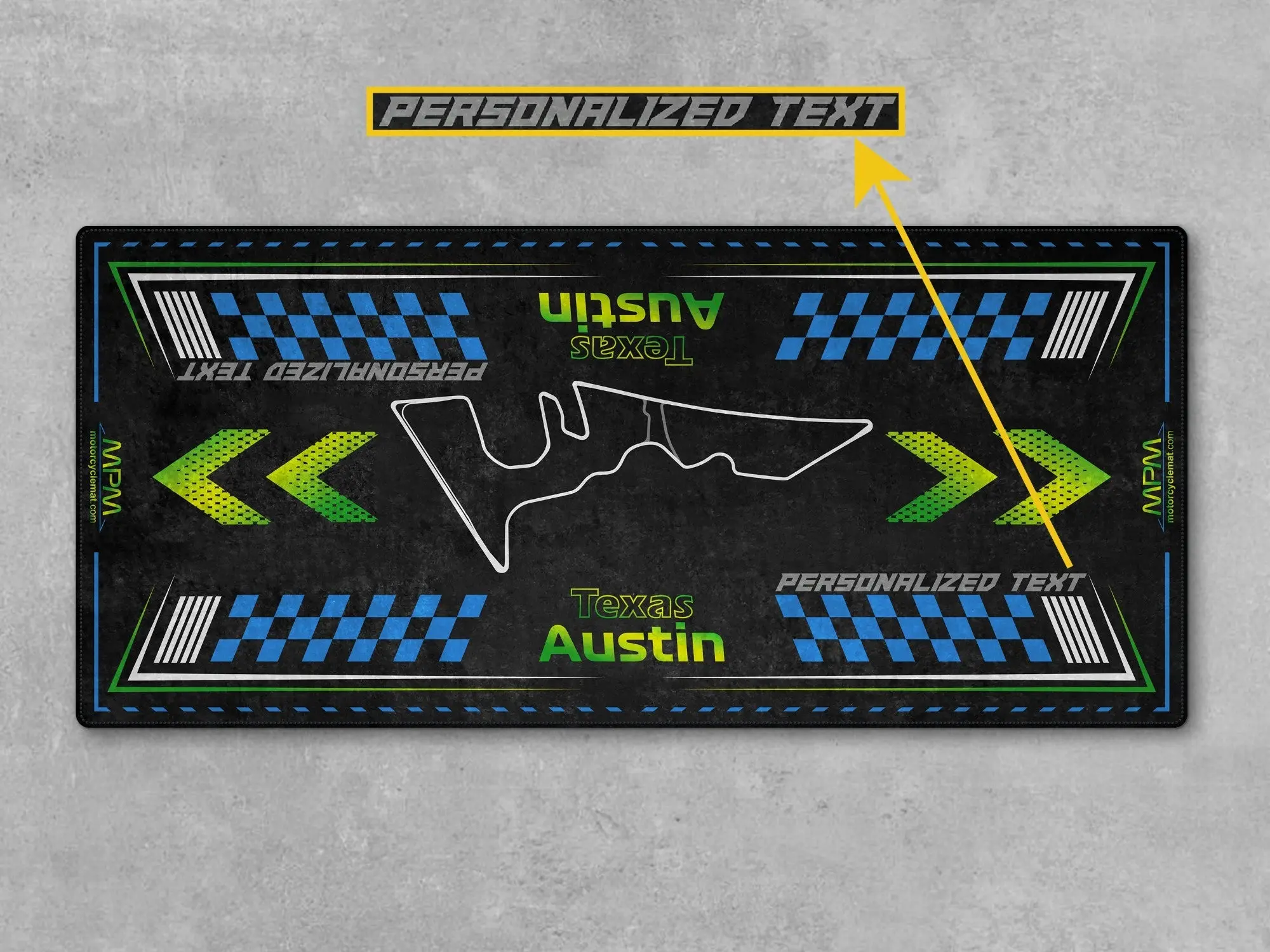 Austin-Texas Track Design Motorcycle Mat - U150 - Image 4