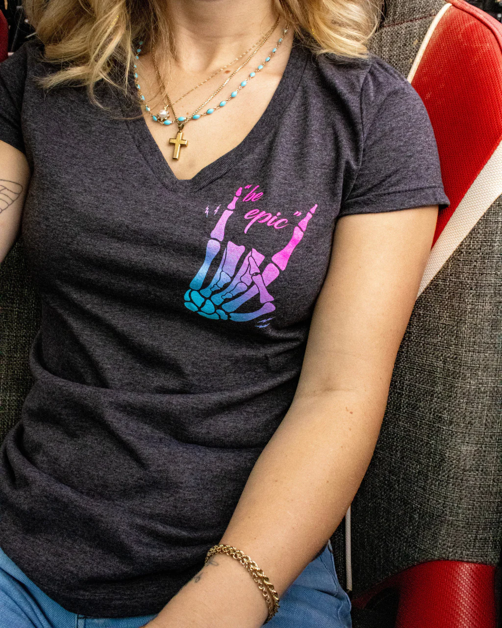Be Epic V Neck Tee - Off-Road Vixens - Image 3