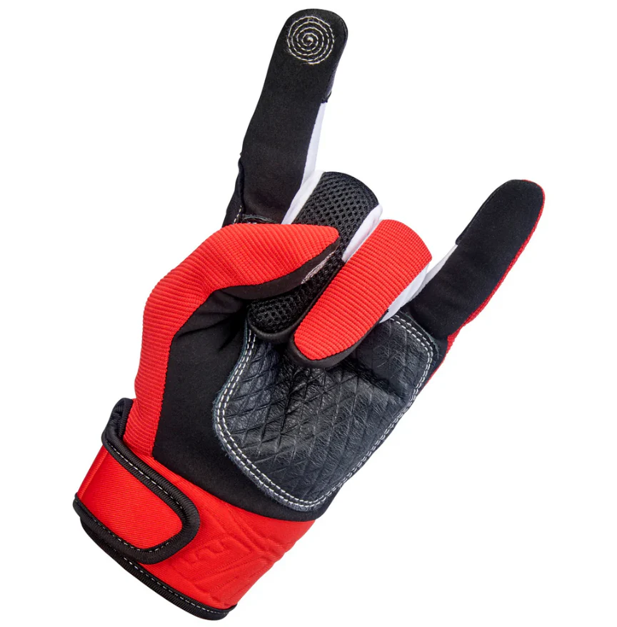 Biltwell Baja Gloves - Red/Black - Image 3