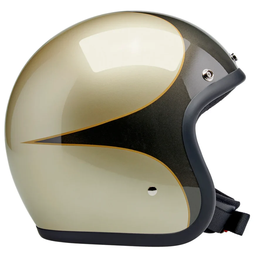 Biltwell Bonanza Helmet - Metallic Charcoal / Champagne Scallop - Image 3