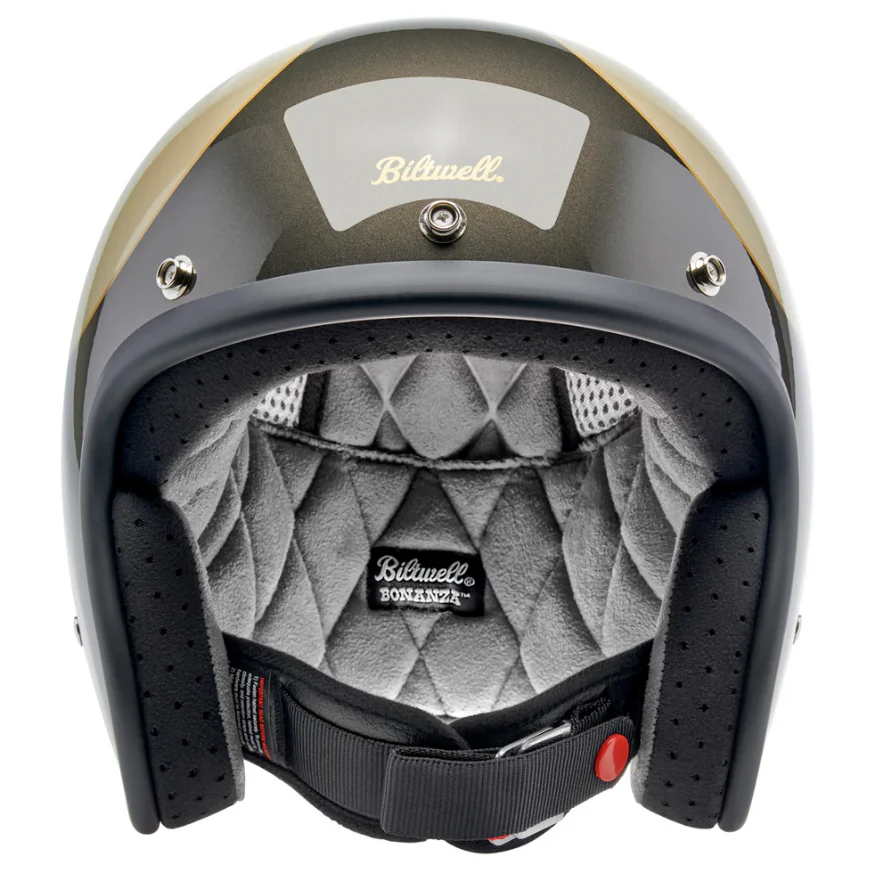 Biltwell Bonanza Helmet - Metallic Charcoal / Champagne Scallop - Image 4