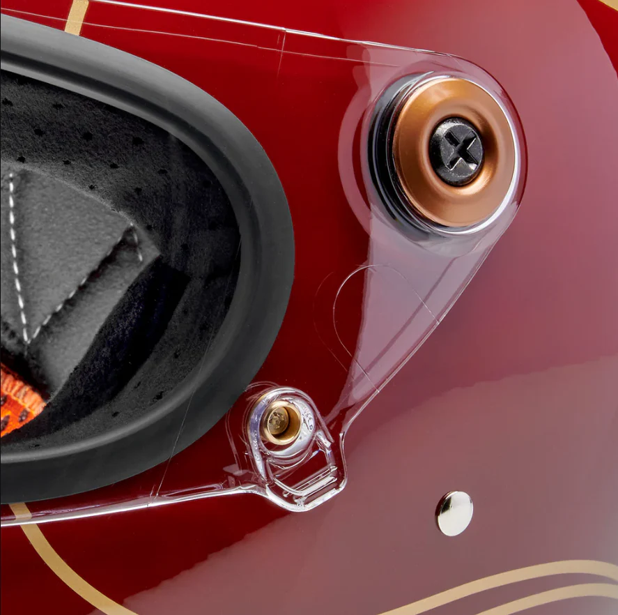 Biltwell Gringo S Helmet - Gloss Garnet Red Flames - Image 4