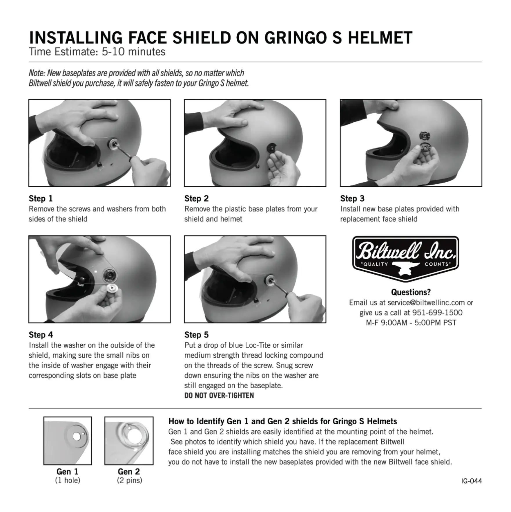 Biltwell Lane Splitter Helmet - Gloss Black - Image 12
