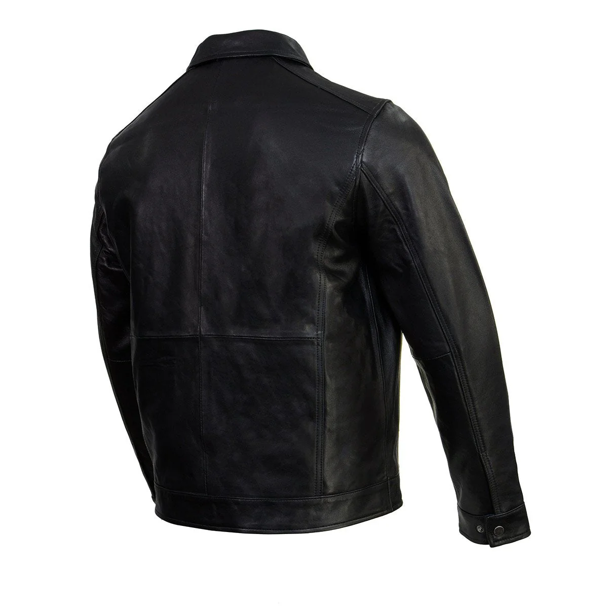 Boston Harbour 1.0 Men's Black New Zealand Lamb Leather Fashion Car Coat Jacket SFM1899 - Image 6