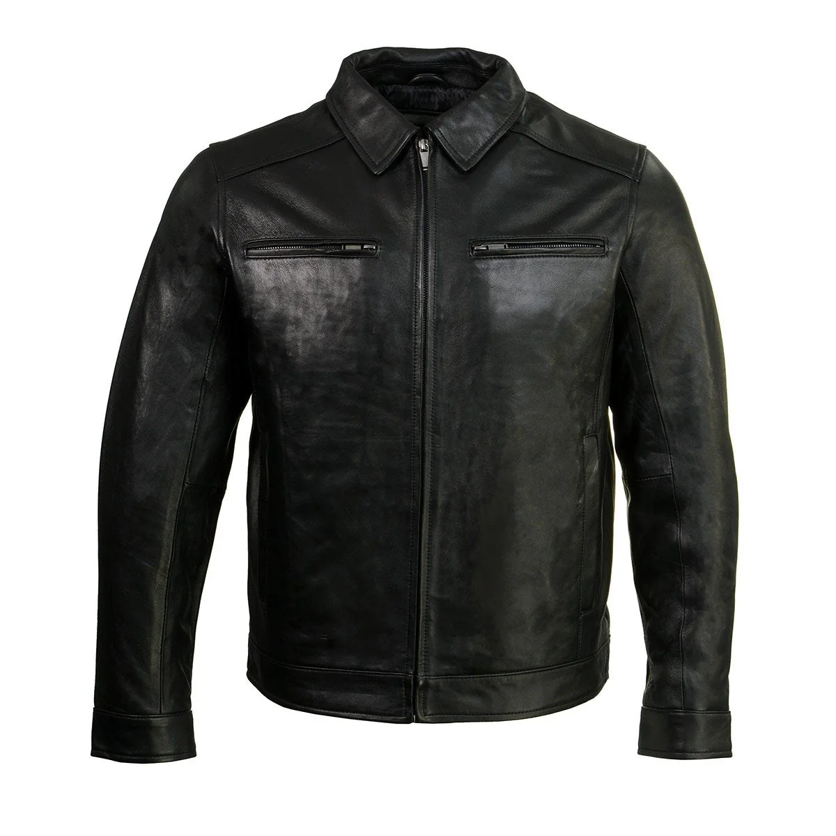 Boston Harbour 1.0 Men's Black New Zealand Lamb Leather Fashion Car Coat Jacket SFM1899 - Image 8