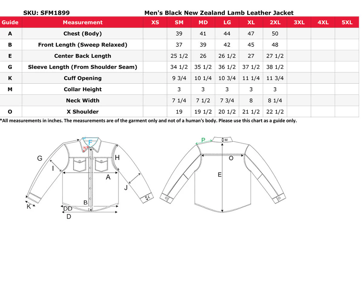 Boston Harbour 1.0 Men's Black New Zealand Lamb Leather Fashion Car Coat Jacket SFM1899 - Image 9