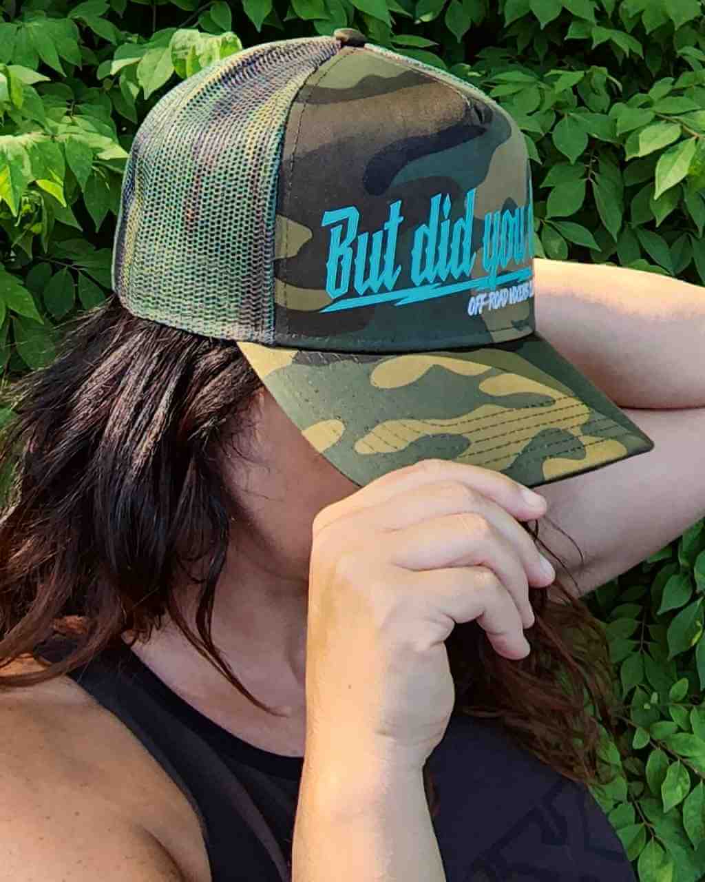 But did you Die? Camo Trucker Hat - Teal - Image 3