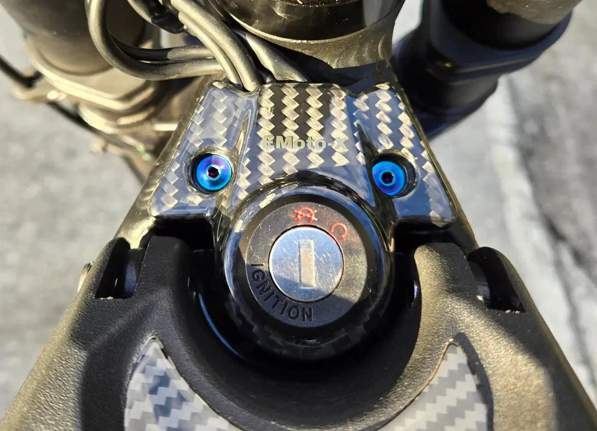 Carbon Fiber (Real) Ignition Switch Cover Plate for Talaria Sting MX5/ MX4/ MX3 - Image 4