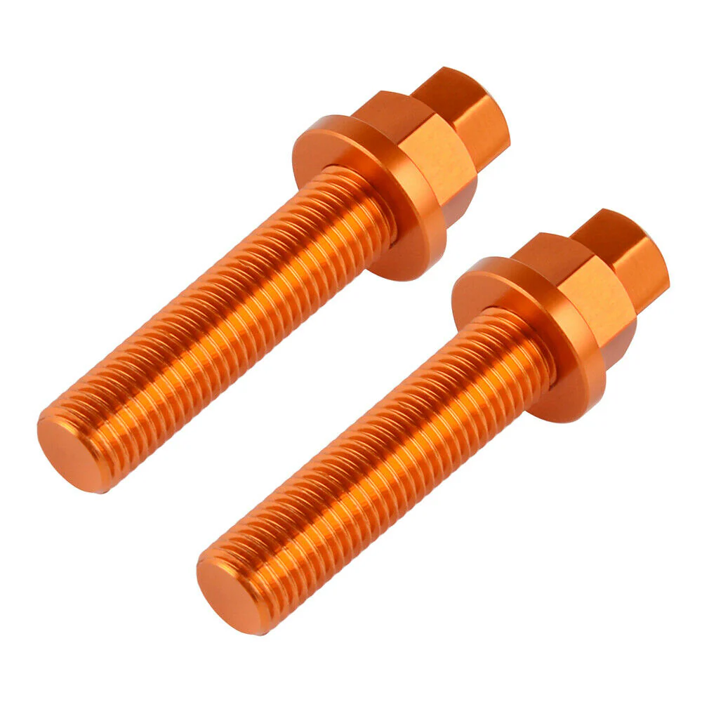 Chain Tensioner Bolt Set for KTM M10x50 - Billet Aluminum Orange Anodized Chain Tensioner Bolts - Image 2