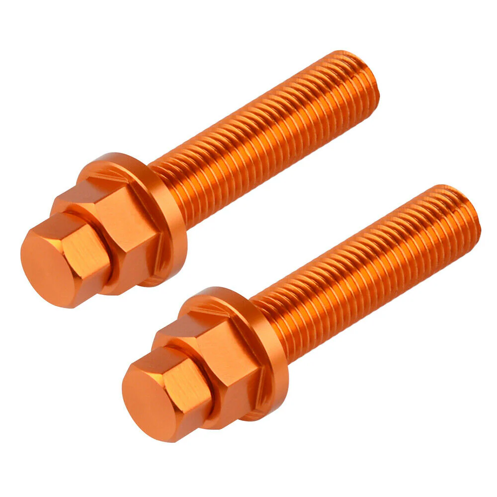 Chain Tensioner Bolt Set for KTM M10x50 - Billet Aluminum Orange Anodized Chain Tensioner Bolts - Image 6
