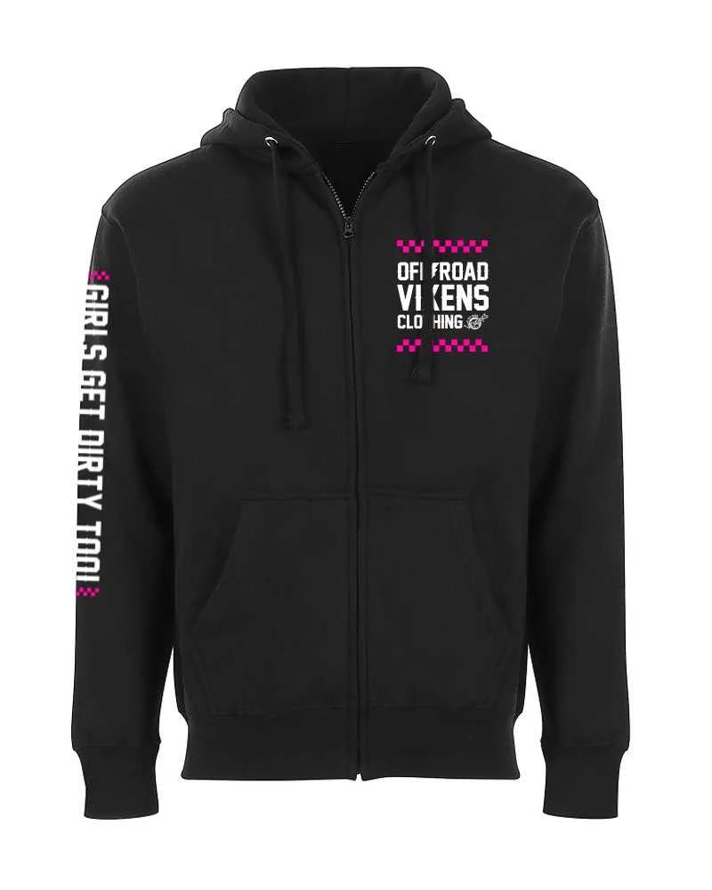 Checked Out Unisex Zip Hoodie - Black - Image 7