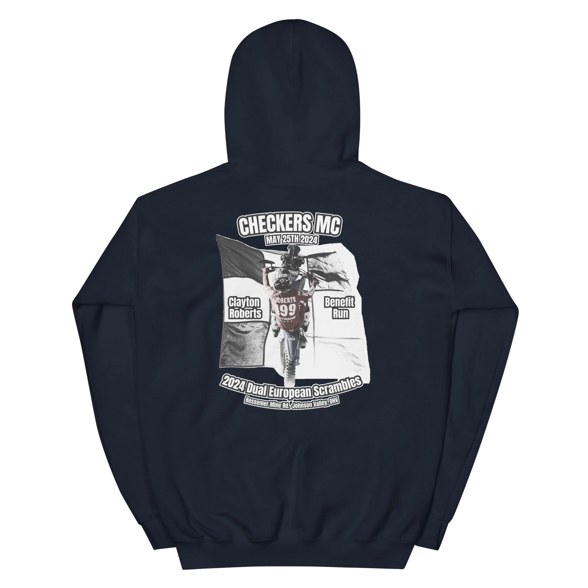 Checkers MC 2024 Dual Euro Event Hoodie - Clayton Roberts Benefit Run - Image 3
