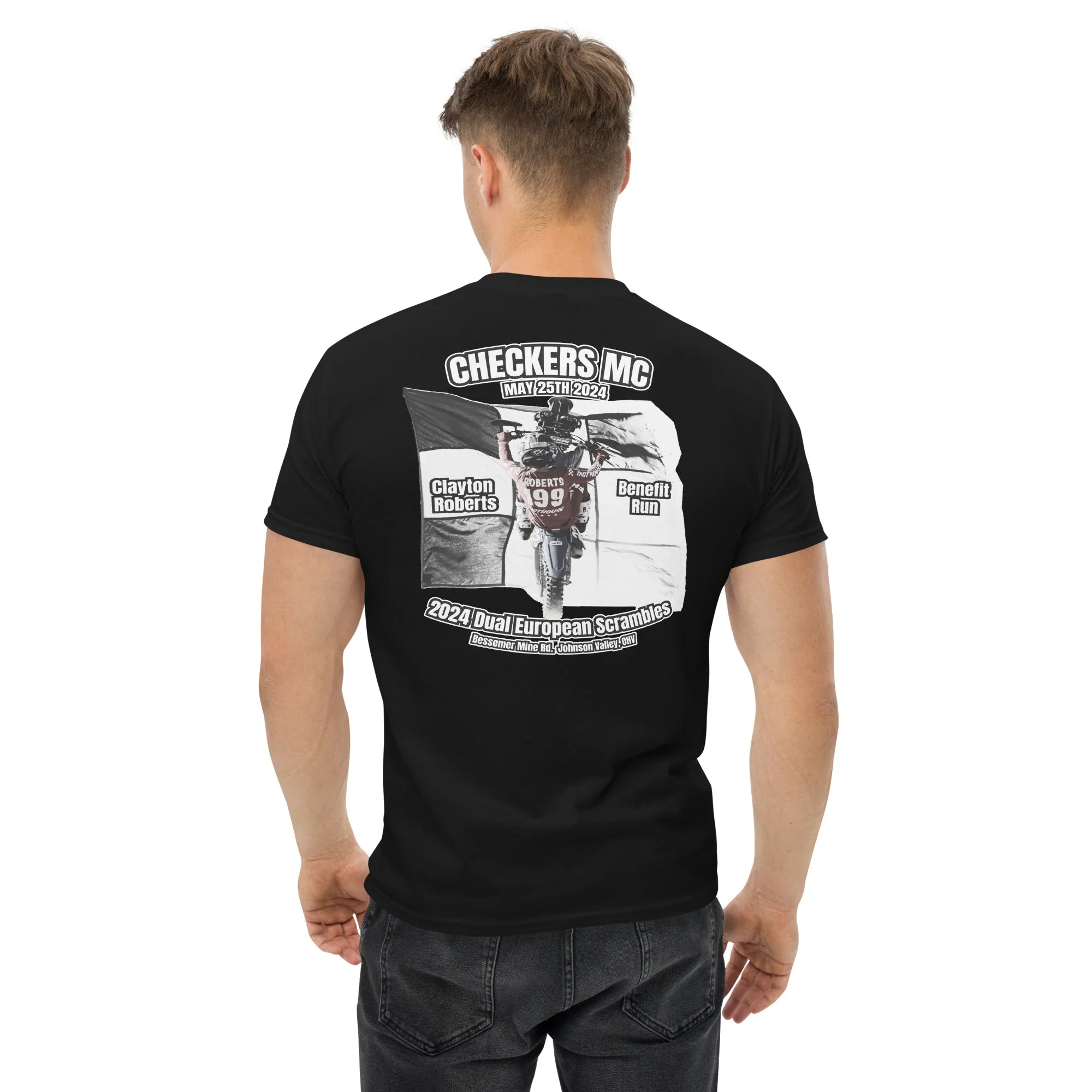 Checkers MC 2024 Dual Euro Event Shirt - Clayton Roberts Benefit Run - Image 3
