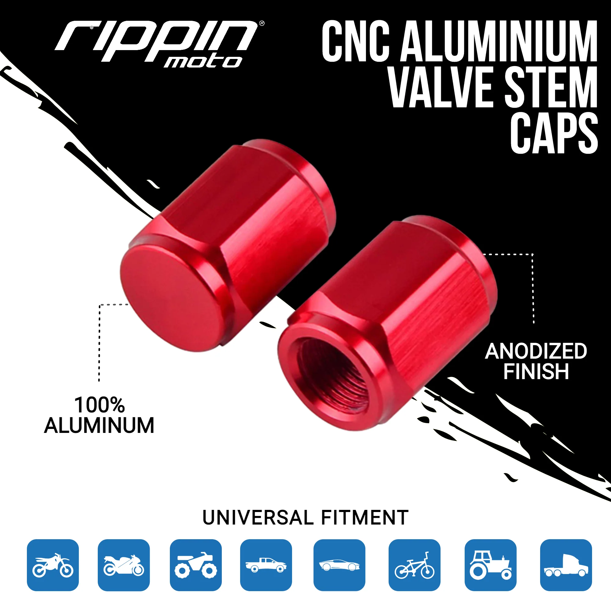 Rippin Moto CNC Billet Valve Stem Caps - Image 2