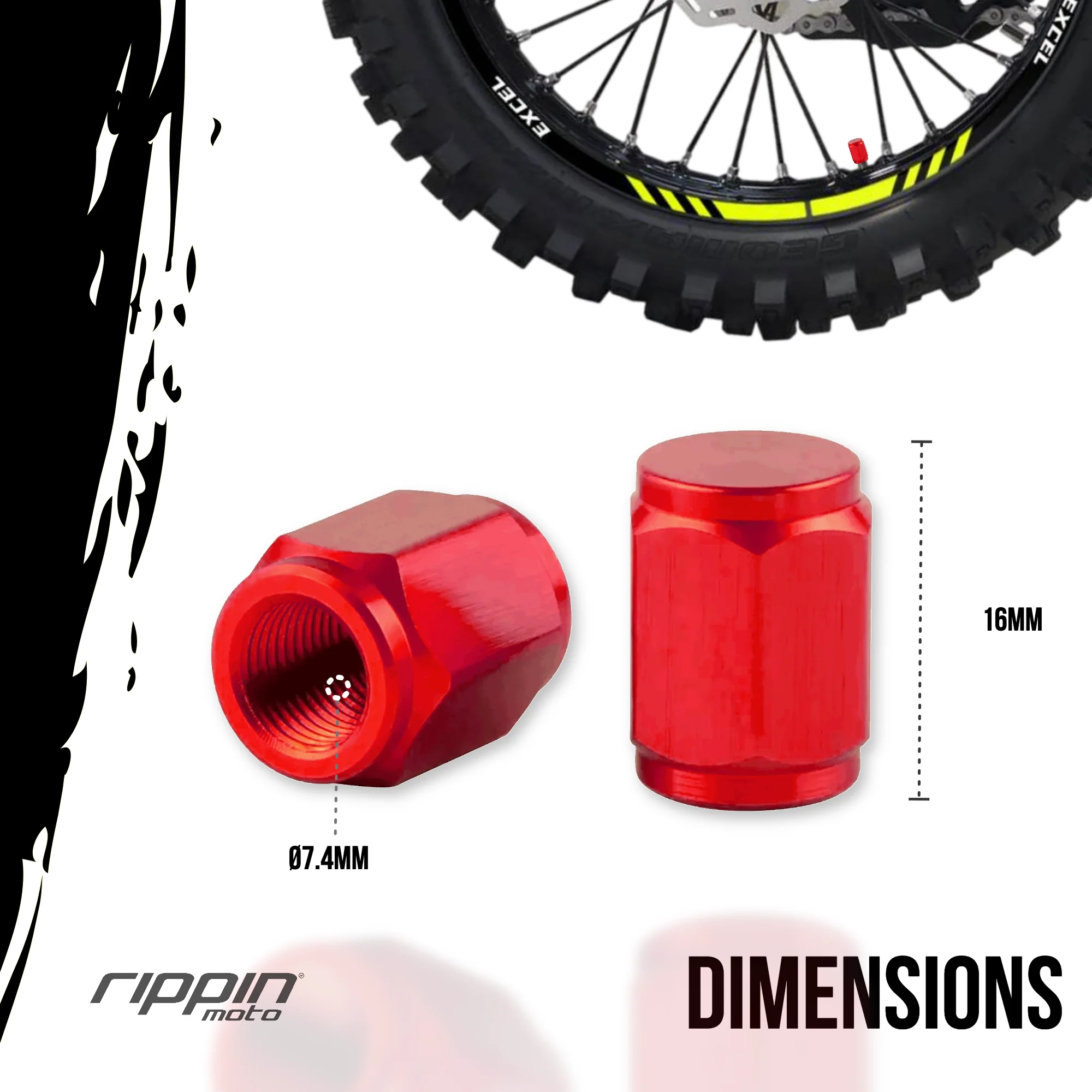 Rippin Moto CNC Billet Valve Stem Caps - Image 3