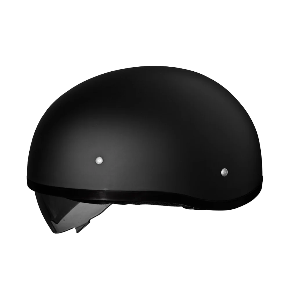D.O.T. Daytona Skull Cap W/ Inner Shield- Dull Black - Image 2