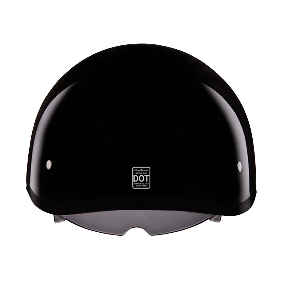 D.O.T. Daytona Skull Cap W/ Inner Shield- Hi-Gloss Black - Image 3