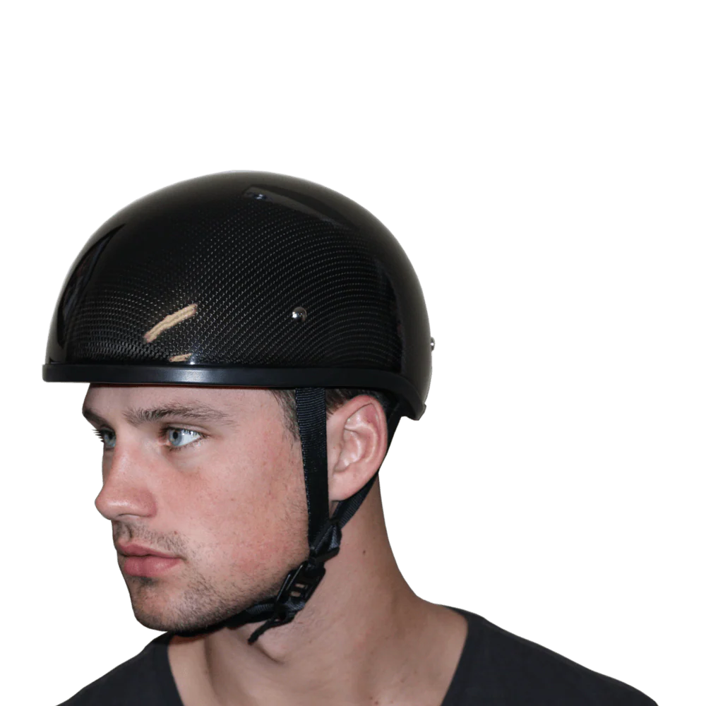 D.O.T. Daytona Skull Cap W/O Visor- Grey Carbon Fiber - Image 7