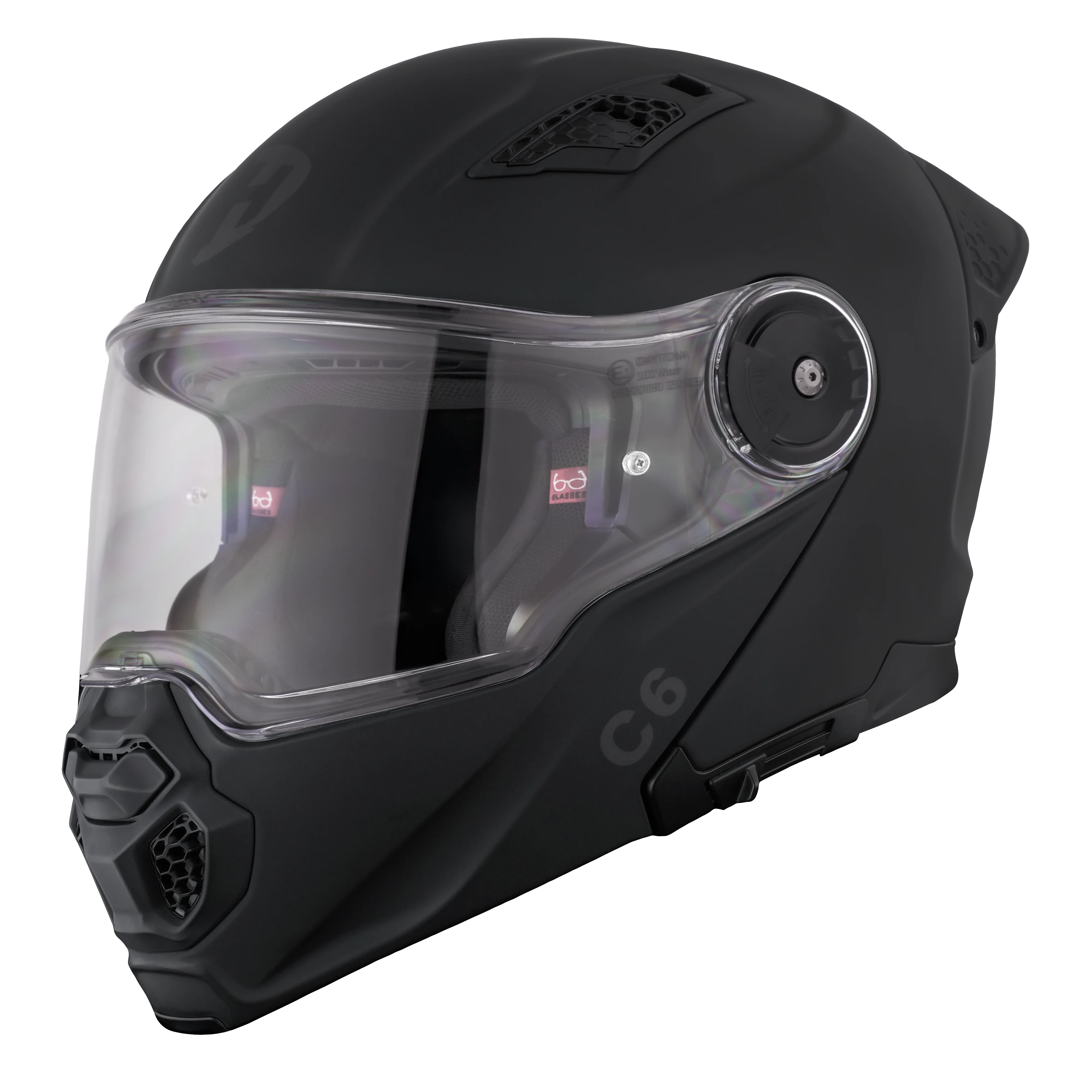 D.O.T. & ECE Daytona C6 Helmet - Dull Black - Image 2