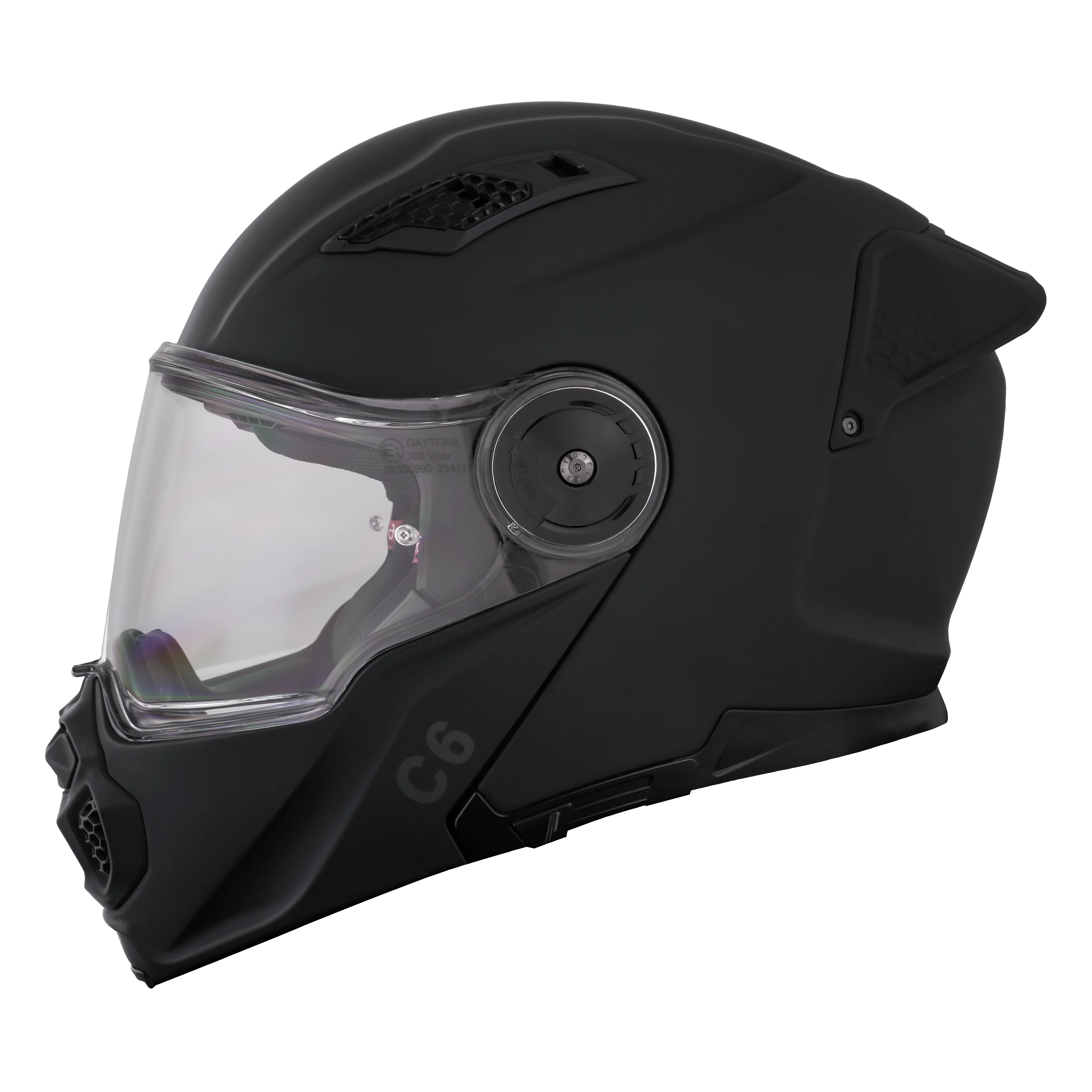 D.O.T. & ECE Daytona C6 Helmet - Dull Black - Image 3