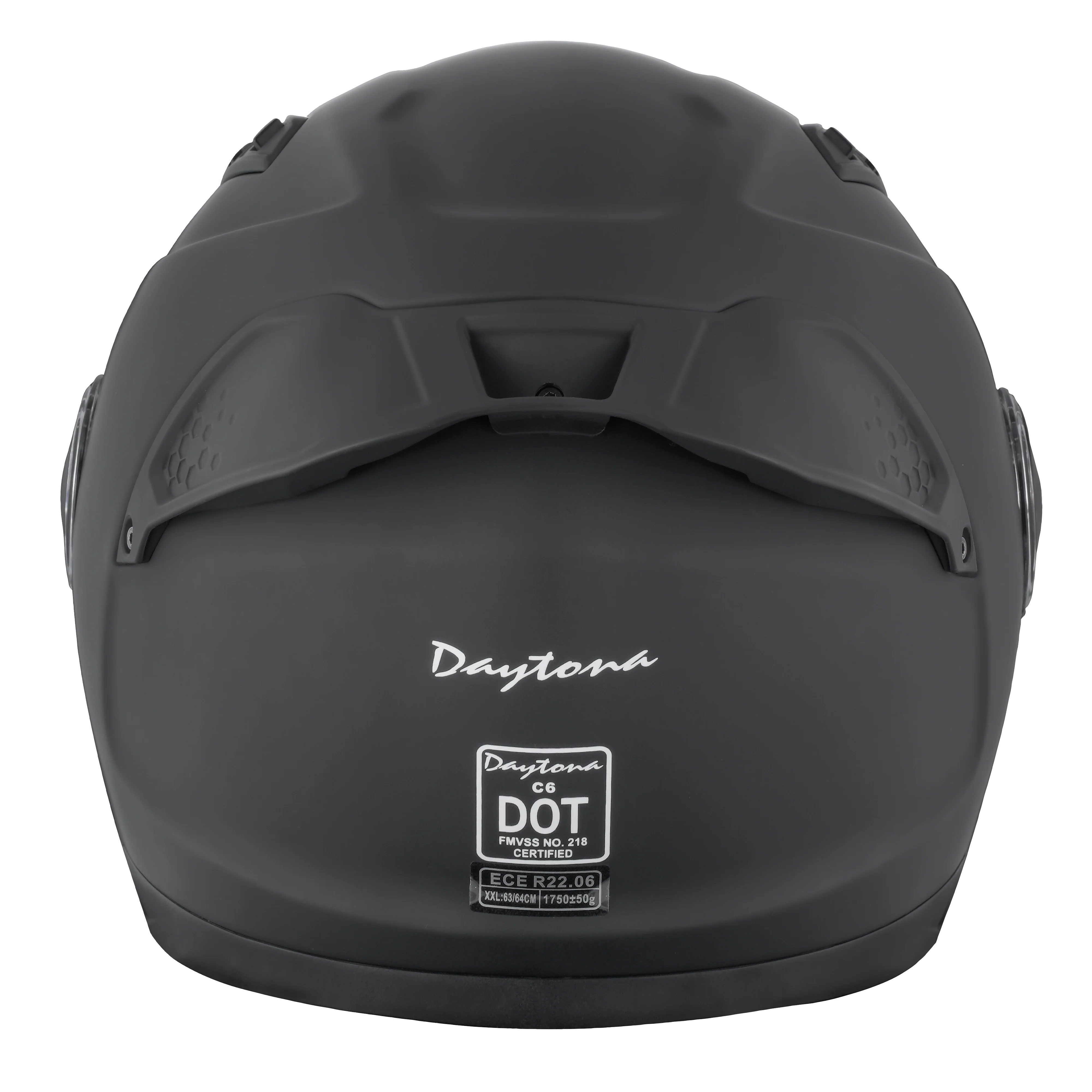 D.O.T. & ECE Daytona C6 Helmet - Dull Black - Image 4