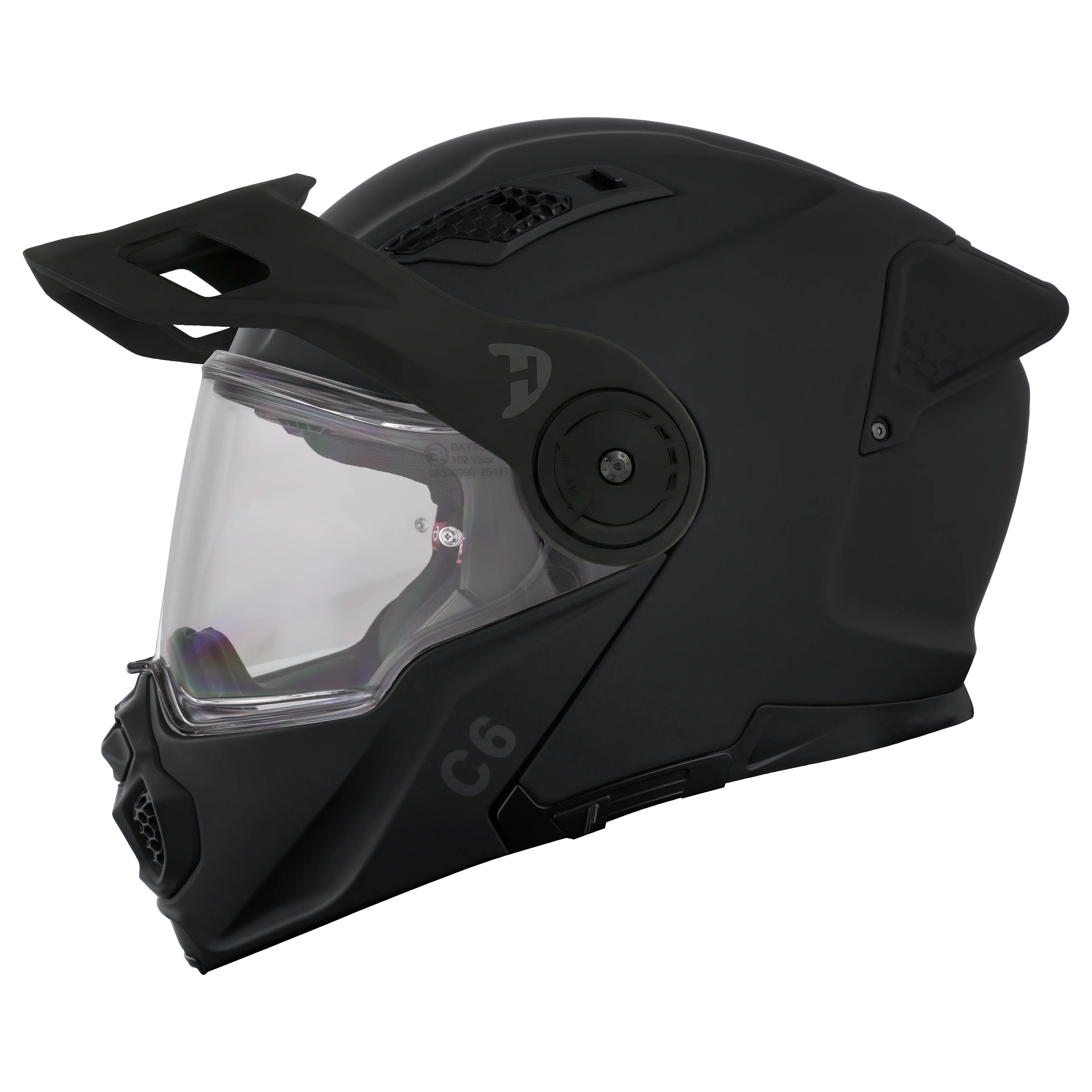 D.O.T. & ECE Daytona C6 Helmet - Dull Black - Image 8