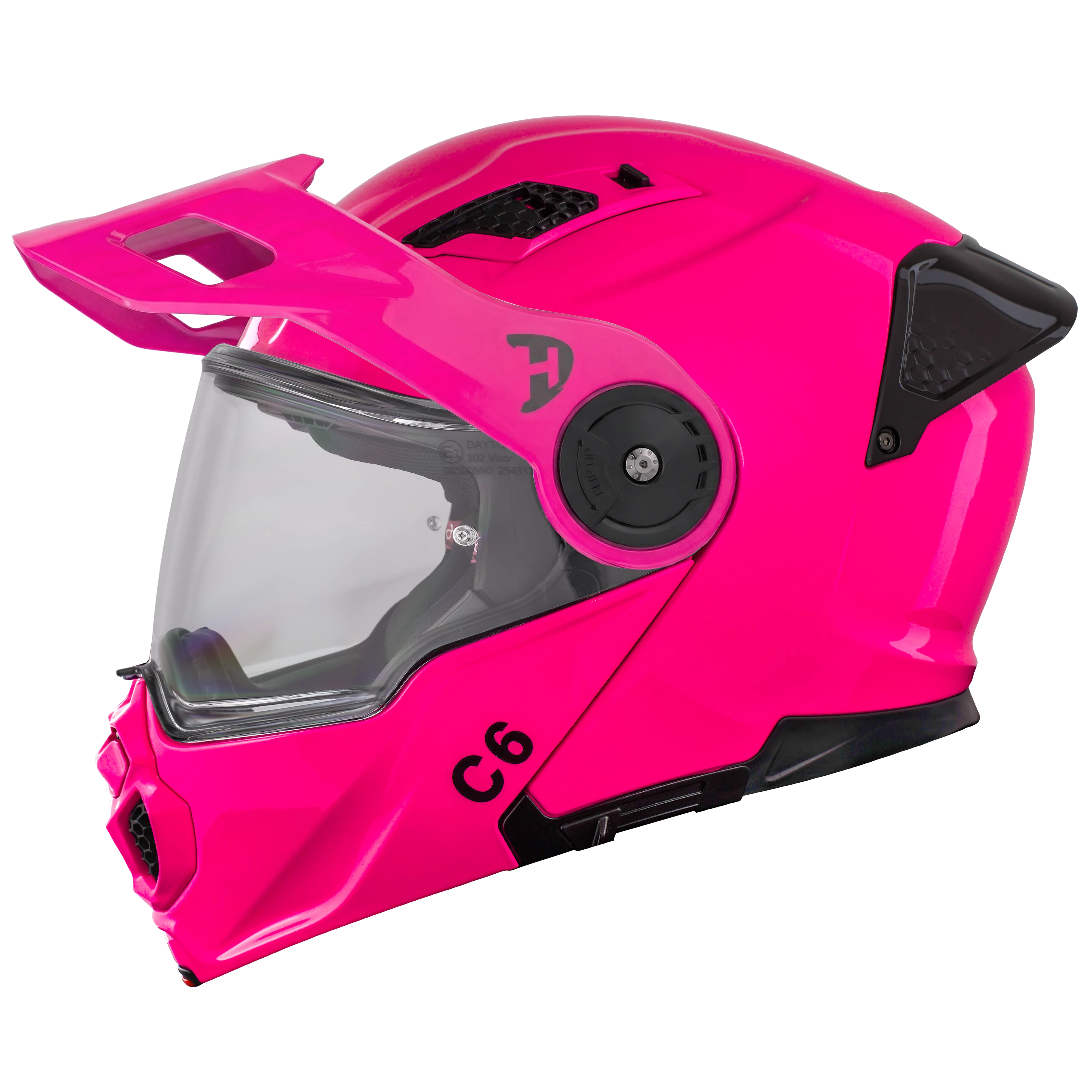 D.O.T. & ECE Daytona C6 Helmet - Hi-Gloss Pink - Image 8