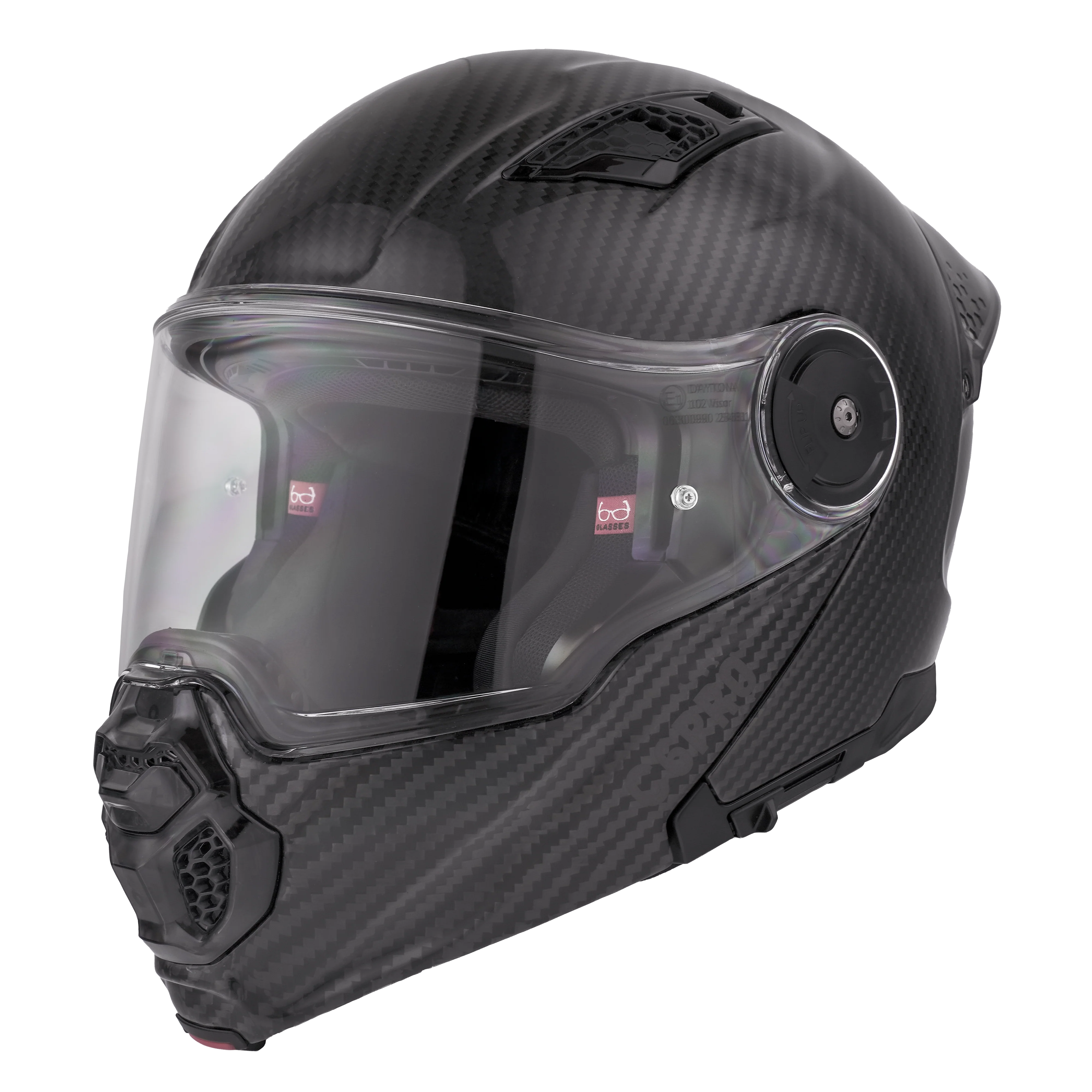 D.O.T. & ECE Daytona C6 Pro Helmet- Grey Carbon Fiber - Image 2