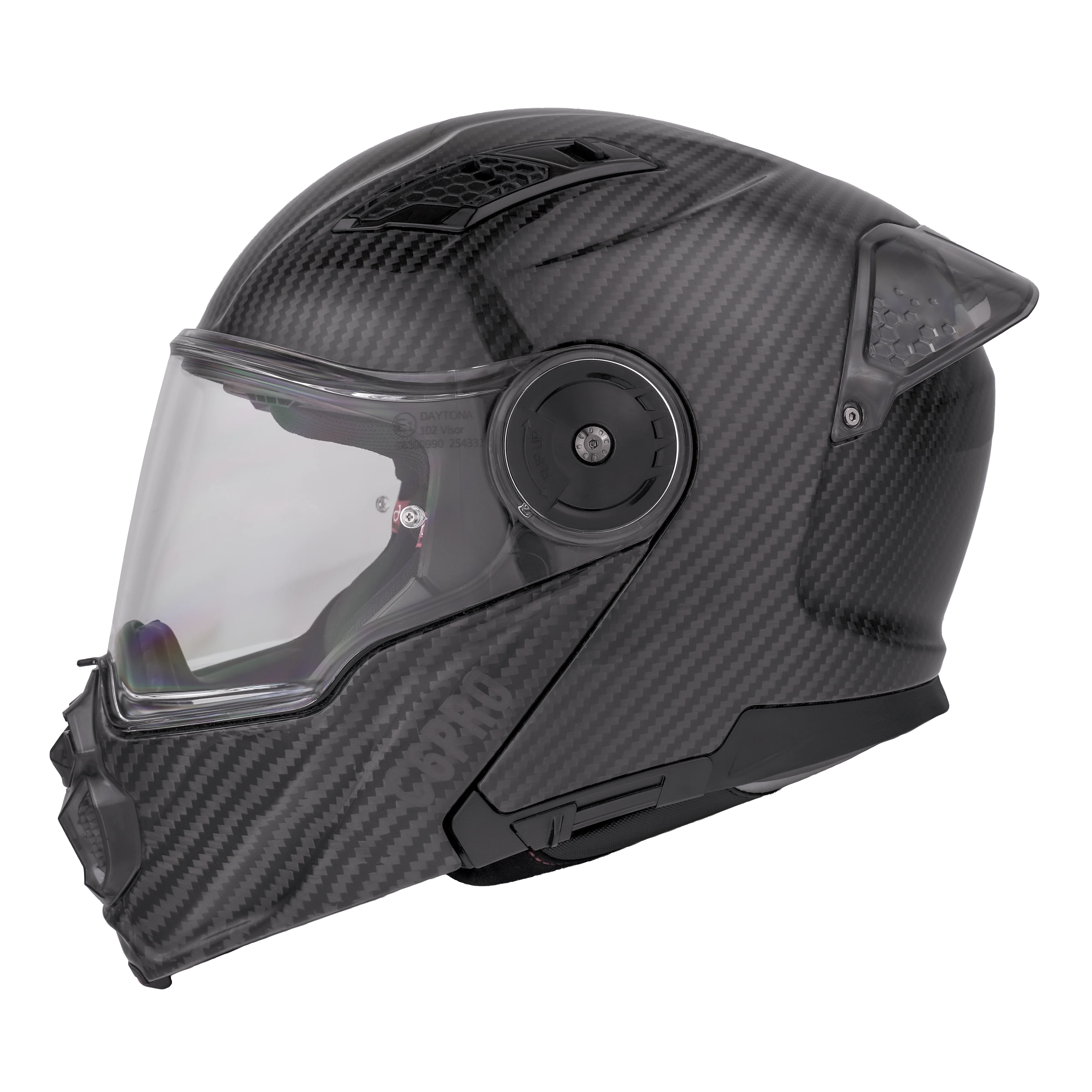 D.O.T. & ECE Daytona C6 Pro Helmet- Grey Carbon Fiber - Image 3