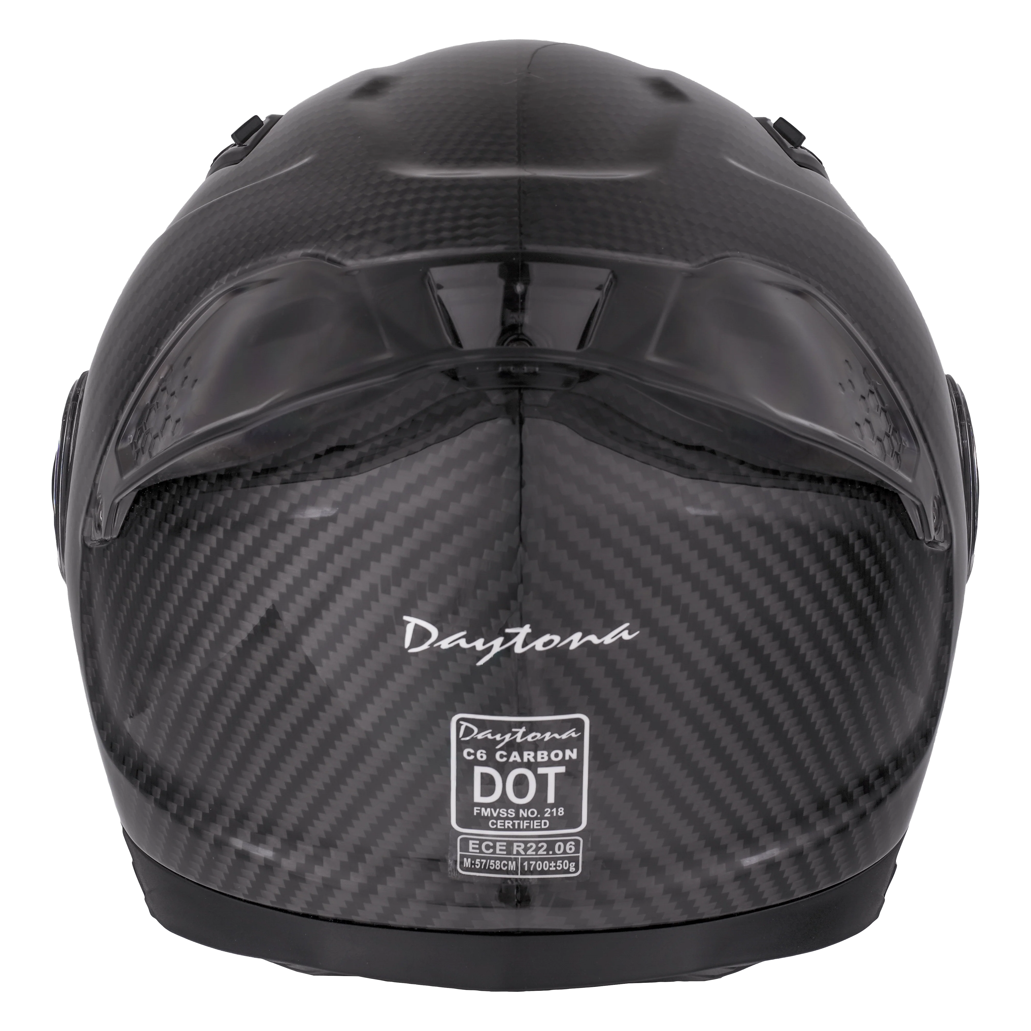 D.O.T. & ECE Daytona C6 Pro Helmet- Grey Carbon Fiber - Image 4