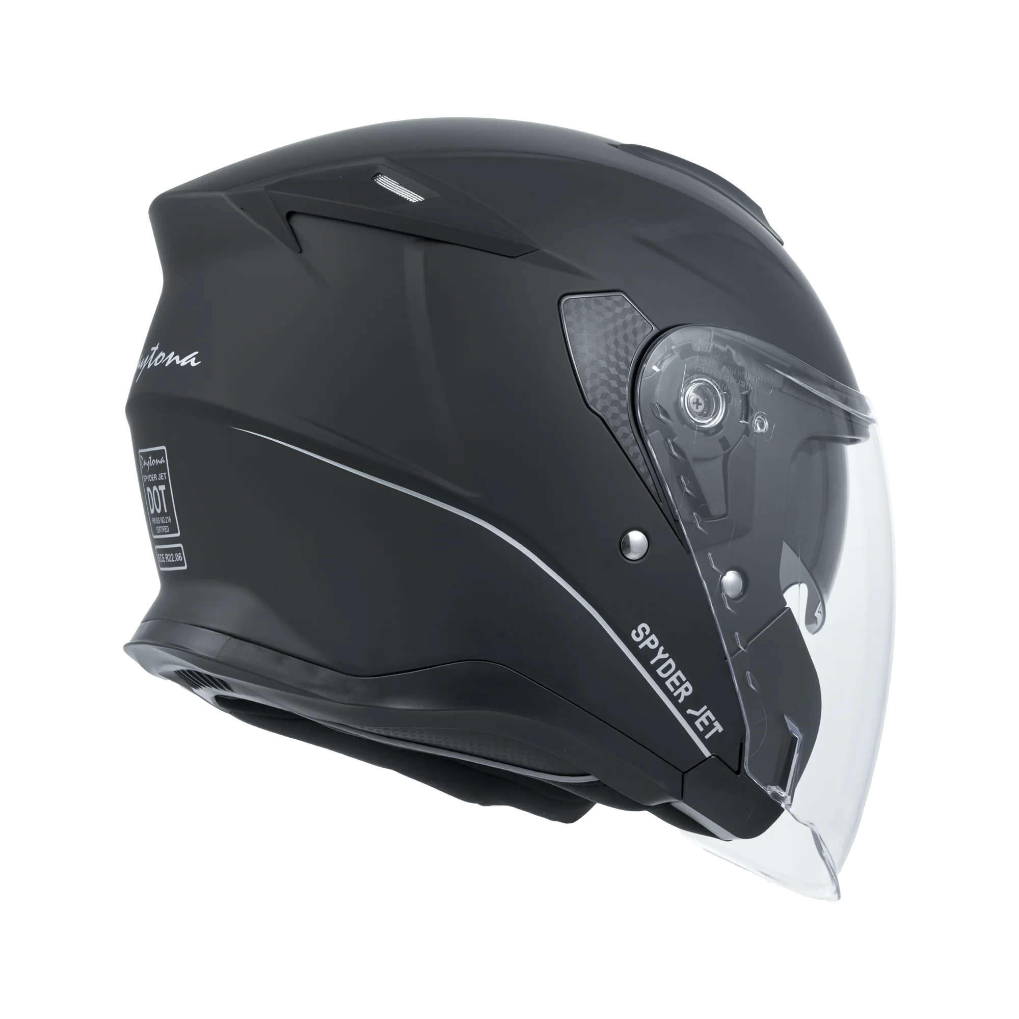 D.O.T. & ECE Daytona Spyder Jet Helmet - Dull Black - Image 5
