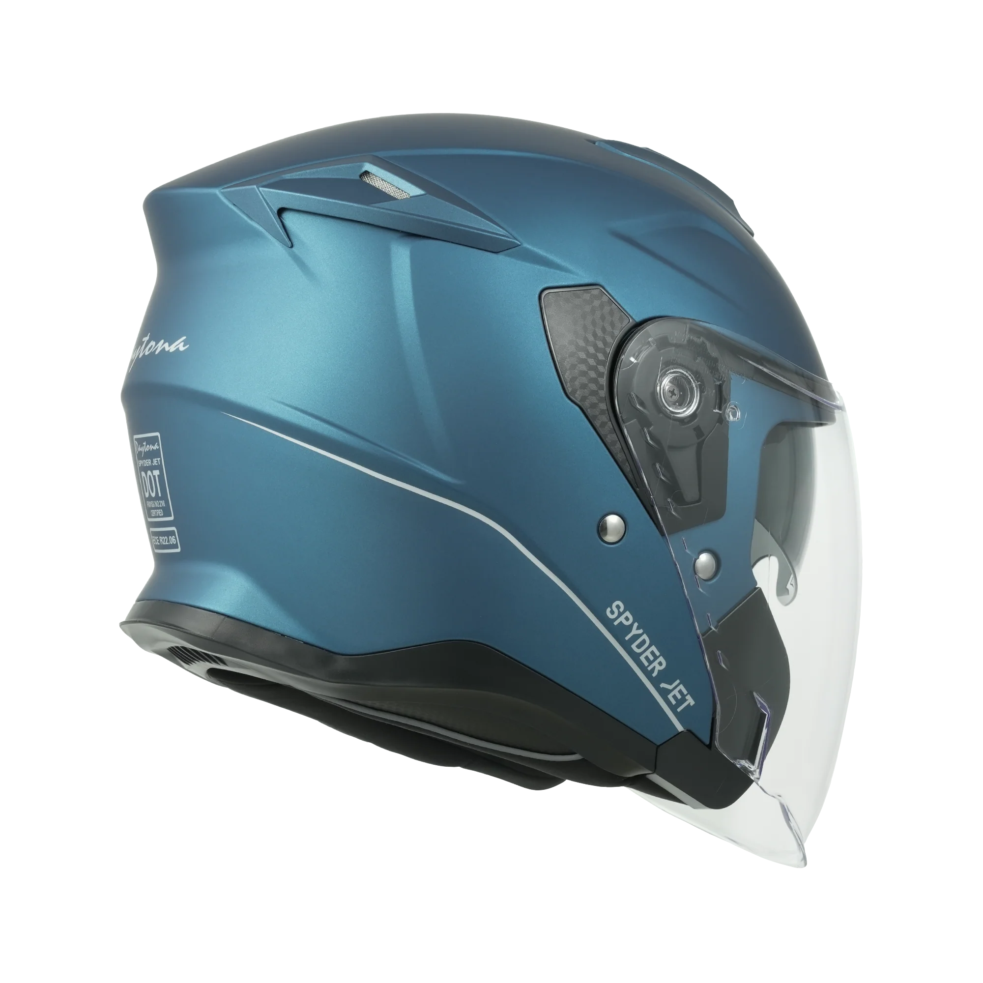 D.O.T. & ECE Daytona Spyder Jet Helmet - Dull Blue - Image 5