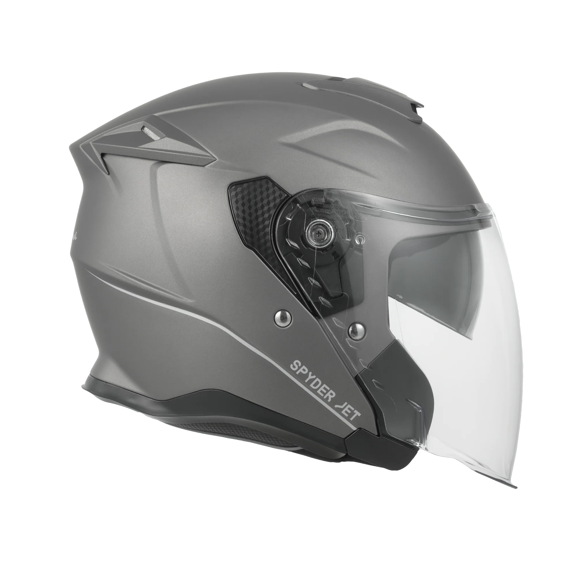 D.O.T. & ECE Daytona Spyder Jet Helmet - Gun Metal Grey Dull Metallic - Image 4