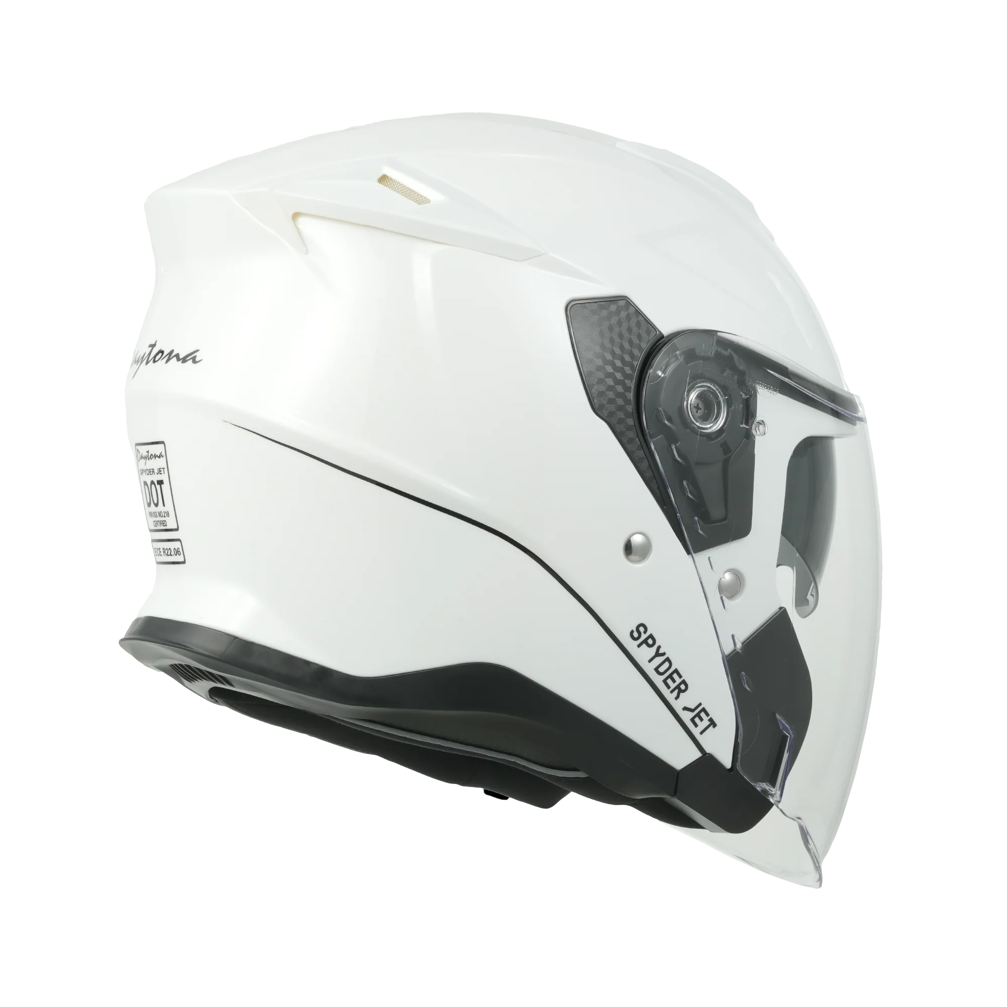 D.O.T. & ECE Daytona Spyder Jet Helmet - Hi-Gloss White - Image 5