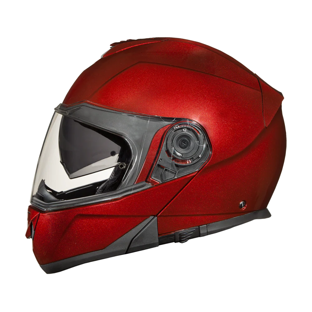 Daytona Glide Modular Motorcycle Helmet - DOT Approved, Bluetooth Ready, Dual Visor, Men/Women/Youth - Black Cherry - Image 3